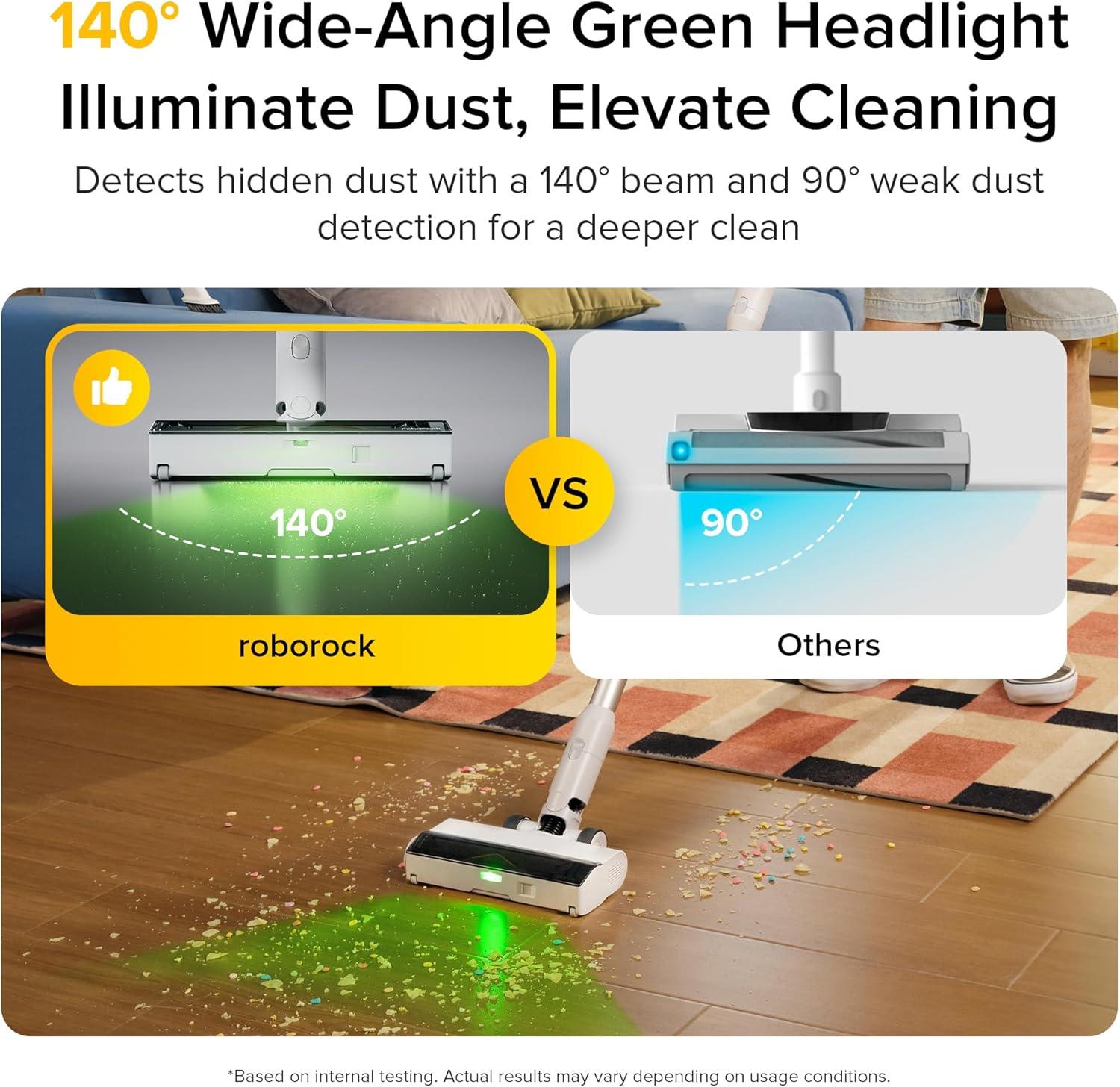 image:imageroborock H60 Ultra Cordless Stick Vacuum Cleaners Upgraded 210AW Suction Stick Vacuum with 90Min Runtime 90 Bendable Tube LED Dust Detection Vacuum Cleaner for Carpets Hard Floors amp Pet HairH60