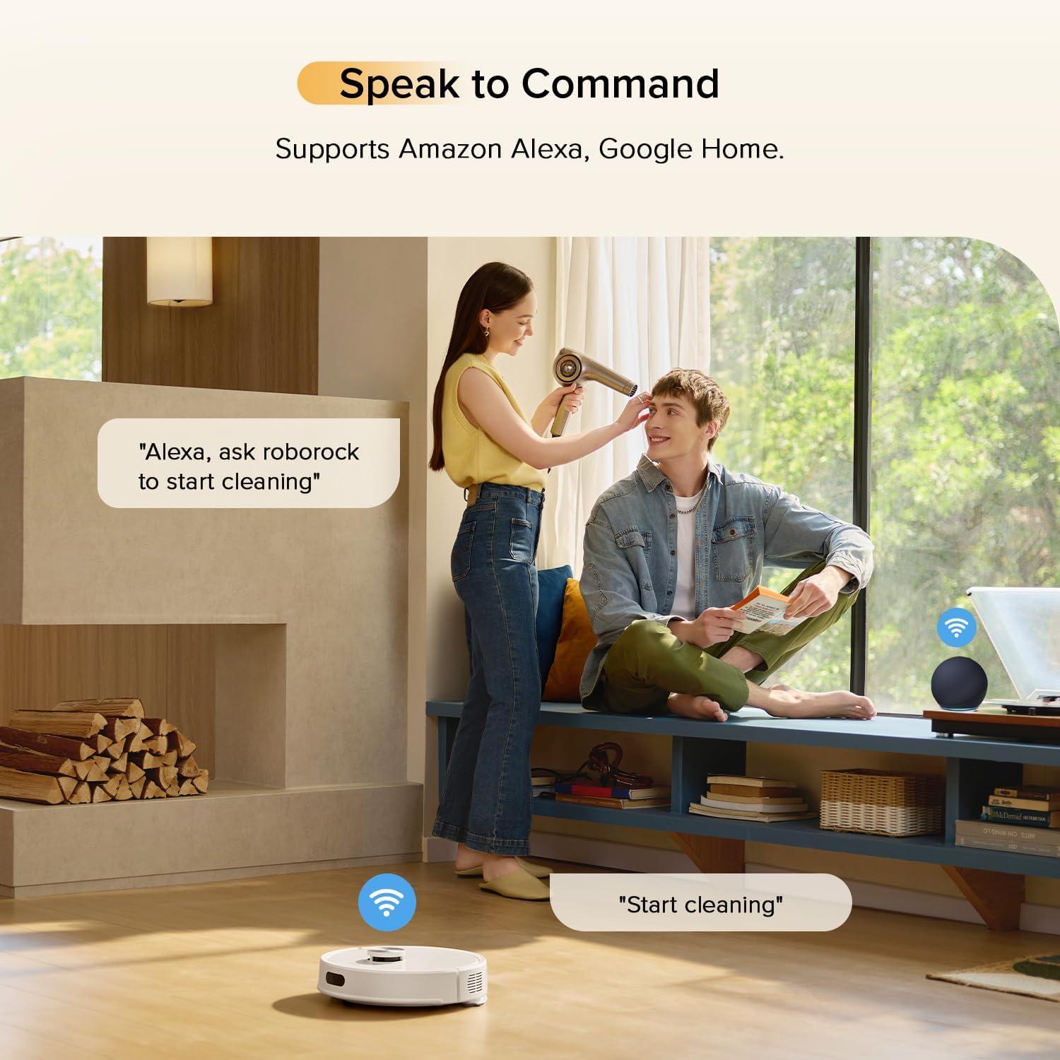 image:imageroborock Q10 S5 Robot Vacuum and Mop 10000Pa Suction Upgraded from Q8 max 70 Days SelfEmptying Obstacle Avoidance Sonic Mopping Dual AntiTangle Design Auto Mop Lifting Ideal for Pet HairQ7 M5 White