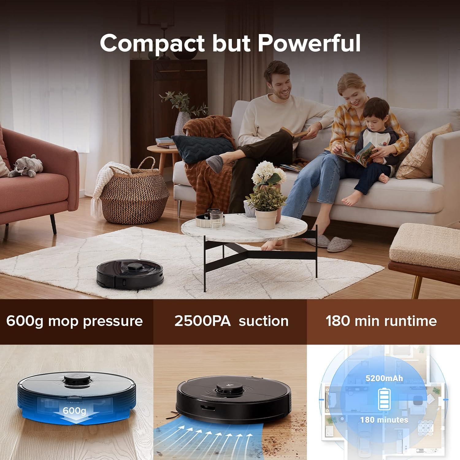 image:imageroborock Q10 S5 Robot Vacuum and Mop 10000Pa Suction Upgraded from Q8 max 70 Days SelfEmptying Obstacle Avoidance Sonic Mopping Dual AntiTangle Design Auto Mop Lifting Ideal for Pet HairS7