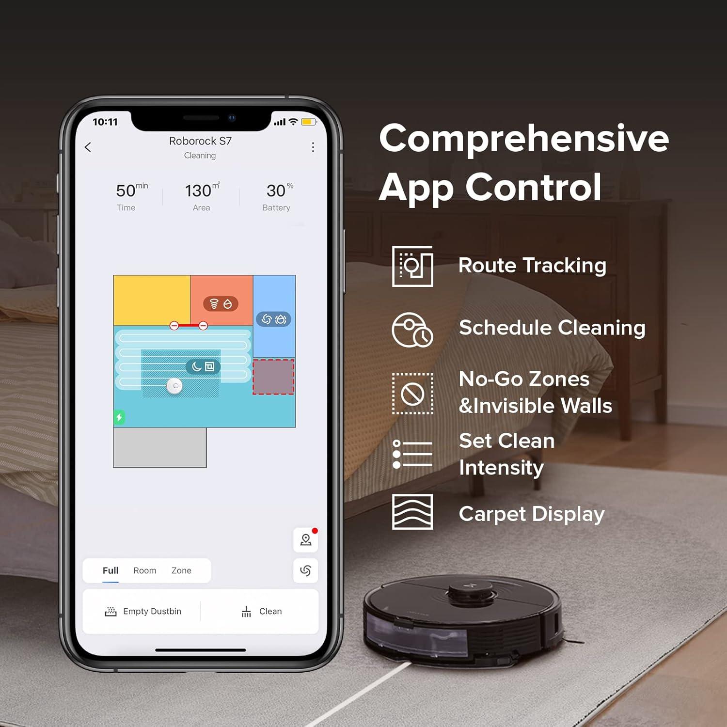 image:imageroborock Q10 S5 Robot Vacuum and Mop 10000Pa Suction Upgraded from Q8 max 70 Days SelfEmptying Obstacle Avoidance Sonic Mopping Dual AntiTangle Design Auto Mop Lifting Ideal for Pet HairS7