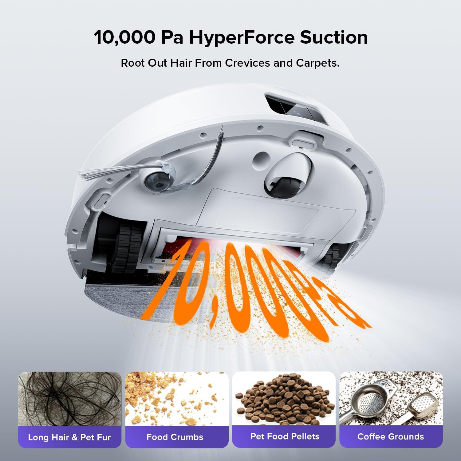 image:imageroborock Q10 S5 Robot Vacuum and Mop 10000Pa Suction Upgraded from Q8 max 70 Days SelfEmptying Obstacle Avoidance Sonic Mopping Dual AntiTangle Design Auto Mop Lifting Ideal for Pet Hair
