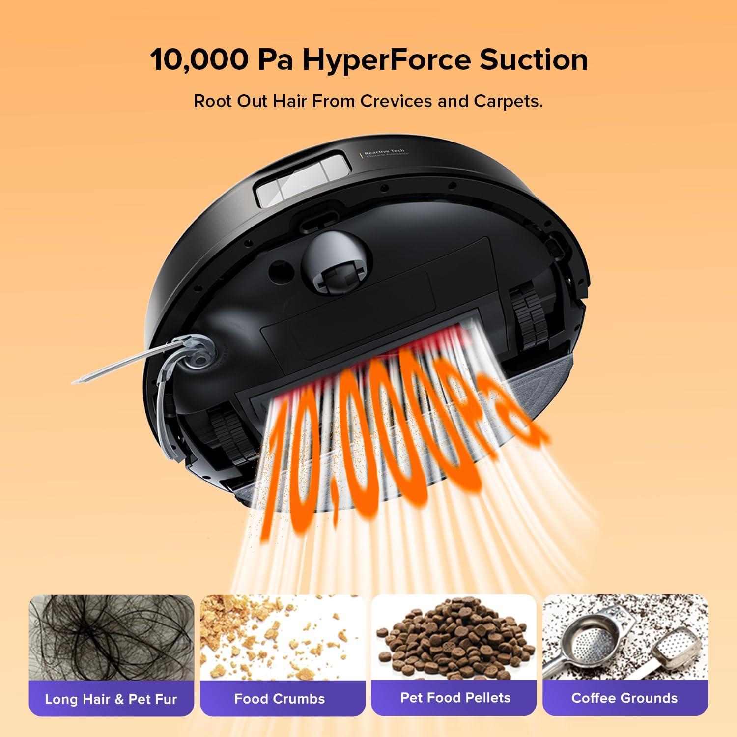 image:imageroborock Q10 S5 Robot Vacuum and Mop 10000Pa Suction Upgraded from Q8 max 70 Days SelfEmptying Obstacle Avoidance Sonic Mopping Dual AntiTangle Design Auto Mop Lifting Ideal for Pet HairQ10 S5 Black
