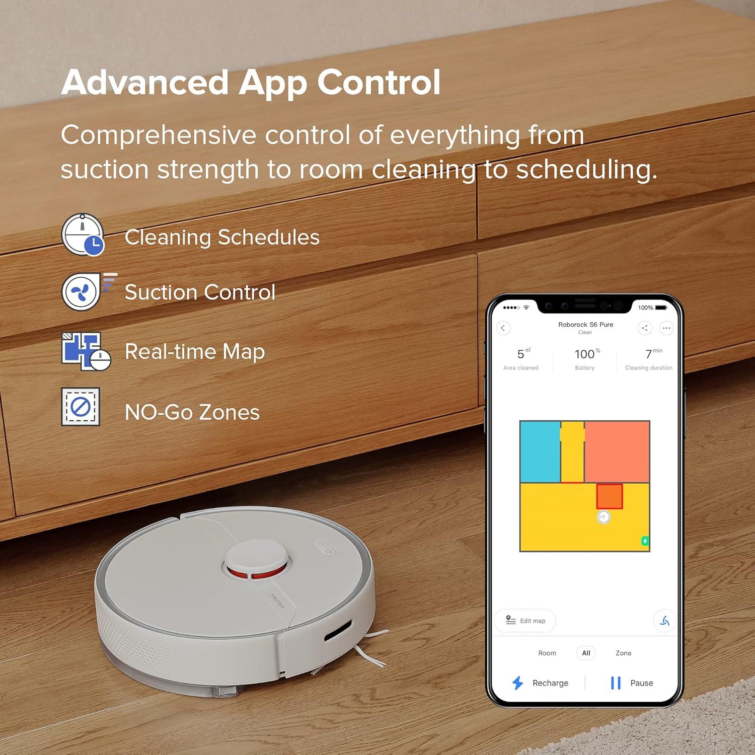 image:imageroborock Q10 S5 Robot Vacuum and Mop 10000Pa Suction Upgraded from Q8 max 70 Days SelfEmptying Obstacle Avoidance Sonic Mopping Dual AntiTangle Design Auto Mop Lifting Ideal for Pet HairS6 Pure White
