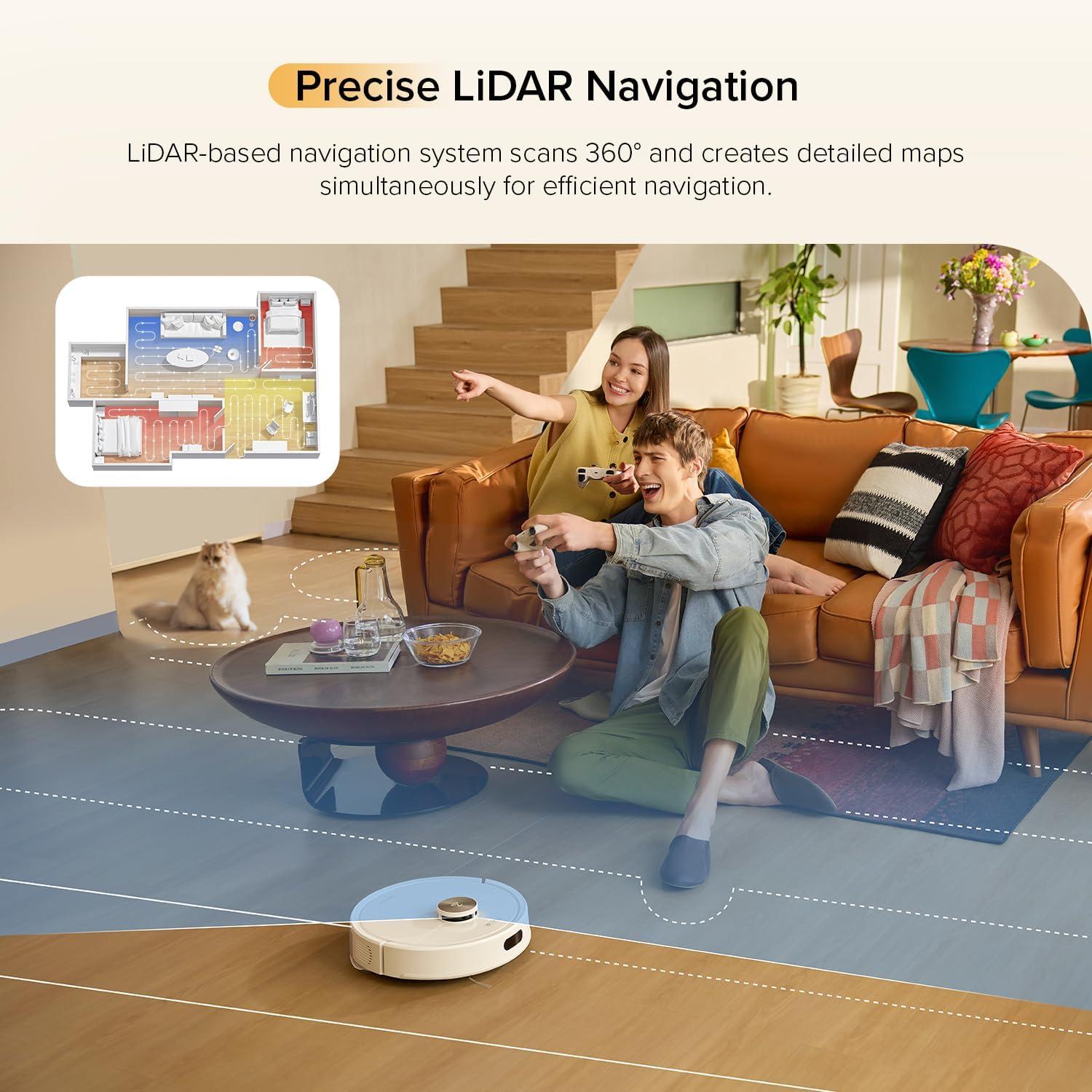 image:imageroborock Q10 S5 Robot Vacuum and Mop 10000Pa Suction Upgraded from Q8 max 70 Days SelfEmptying Obstacle Avoidance Sonic Mopping Dual AntiTangle Design Auto Mop Lifting Ideal for Pet HairQ7 M5 White
