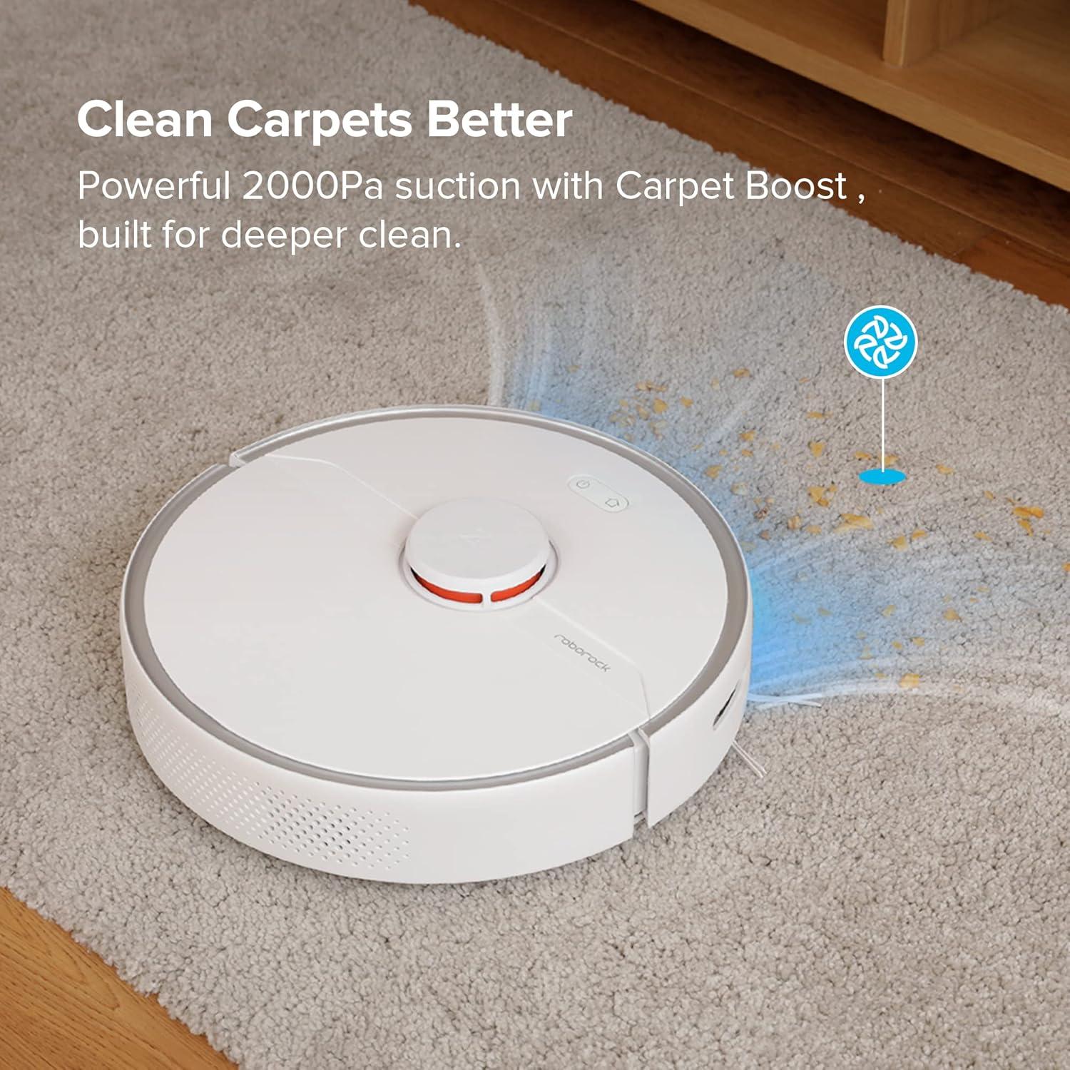 image:imageroborock Q10 S5 Robot Vacuum and Mop 10000Pa Suction Upgraded from Q8 max 70 Days SelfEmptying Obstacle Avoidance Sonic Mopping Dual AntiTangle Design Auto Mop Lifting Ideal for Pet HairS6 Pure White