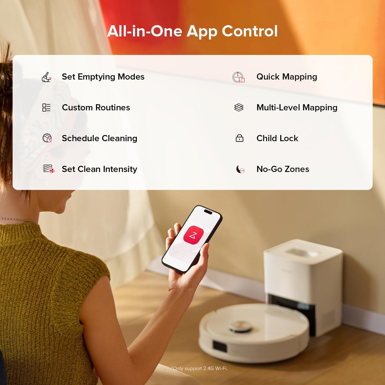 image:imageroborock Q10 S5 Robot Vacuum and Mop 10000Pa Suction Upgraded from Q8 max 70 Days SelfEmptying Obstacle Avoidance Sonic Mopping Dual AntiTangle Design Auto Mop Lifting Ideal for Pet Hair
