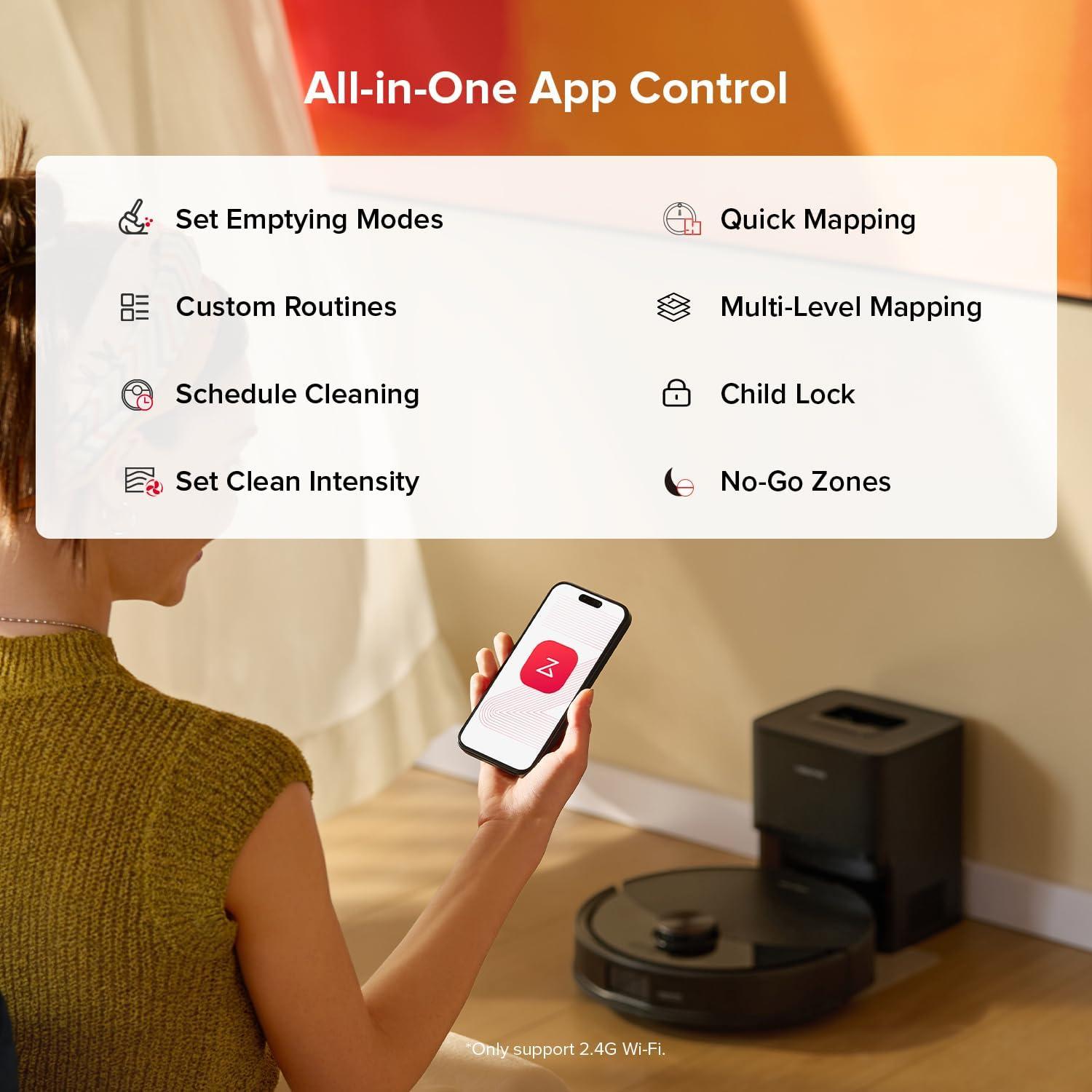 image:imageroborock Q10 S5 Robot Vacuum and Mop 10000Pa Suction Upgraded from Q8 max 70 Days SelfEmptying Obstacle Avoidance Sonic Mopping Dual AntiTangle Design Auto Mop Lifting Ideal for Pet HairQ10 S5 Black