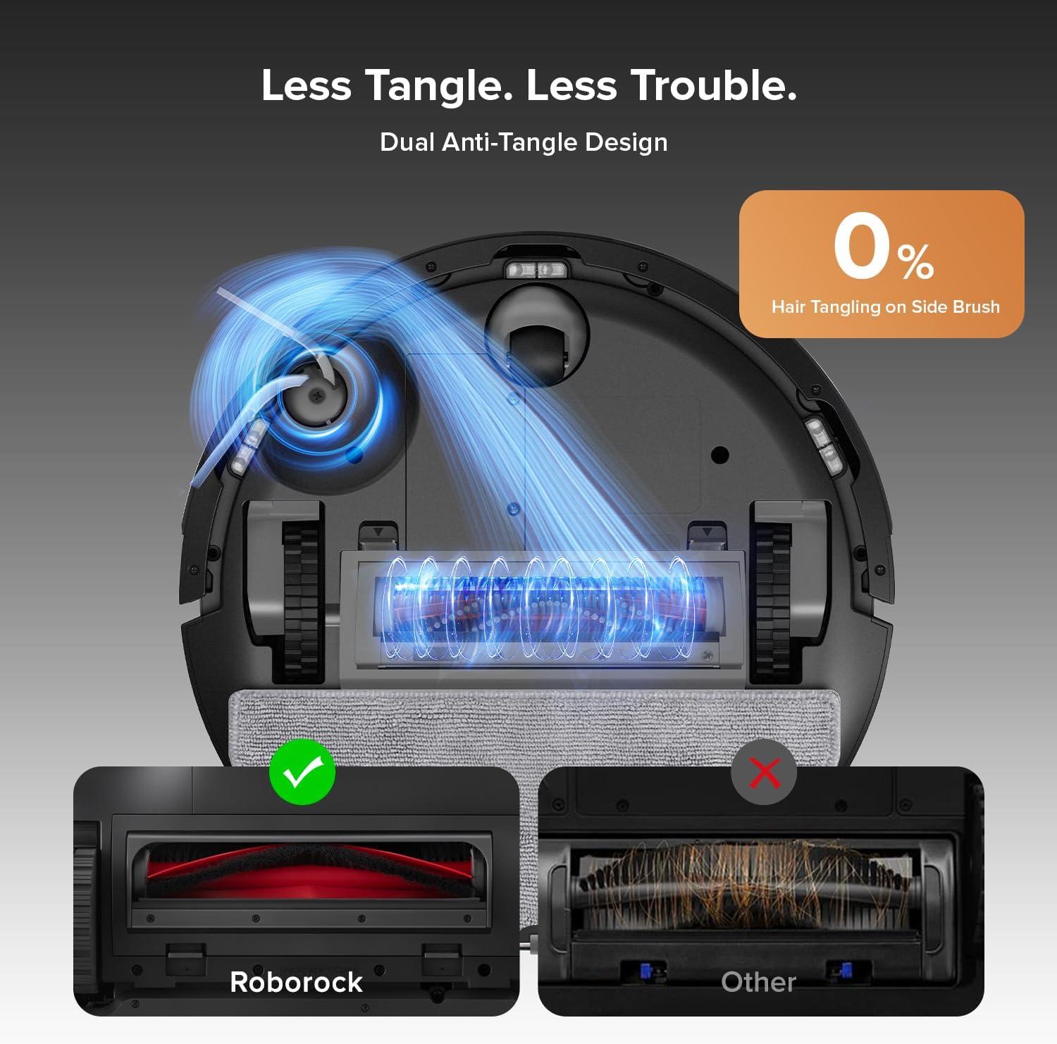 image:imageroborock Q10 S5 Robot Vacuum and Mop 10000Pa Suction Upgraded from Q8 max 70 Days SelfEmptying Obstacle Avoidance Sonic Mopping Dual AntiTangle Design Auto Mop Lifting Ideal for Pet HairQ10 S5 Black