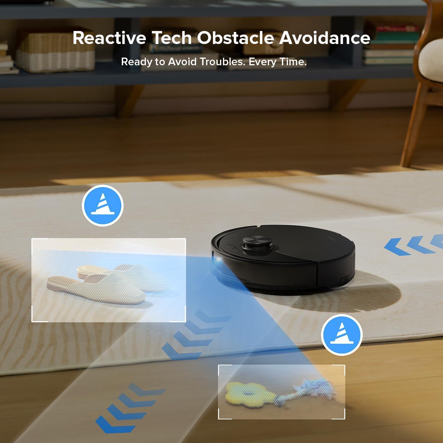 image:imageroborock Q10 S5 Robot Vacuum and Mop 10000Pa Suction Upgraded from Q8 max 70 Days SelfEmptying Obstacle Avoidance Sonic Mopping Dual AntiTangle Design Auto Mop Lifting Ideal for Pet HairQ10 S5 Black