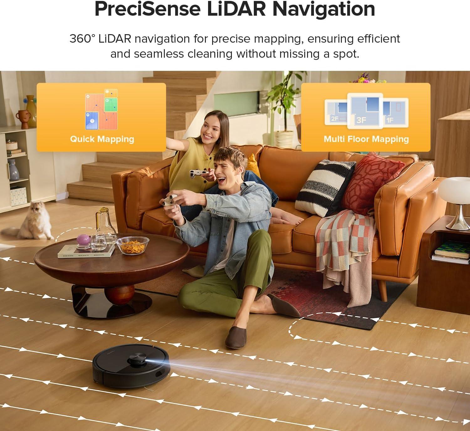 image:imageroborock Q10 S5 Robot Vacuum and Mop 10000Pa Suction Upgraded from Q8 max 70 Days SelfEmptying Obstacle Avoidance Sonic Mopping Dual AntiTangle Design Auto Mop Lifting Ideal for Pet HairQ7 M5 Black