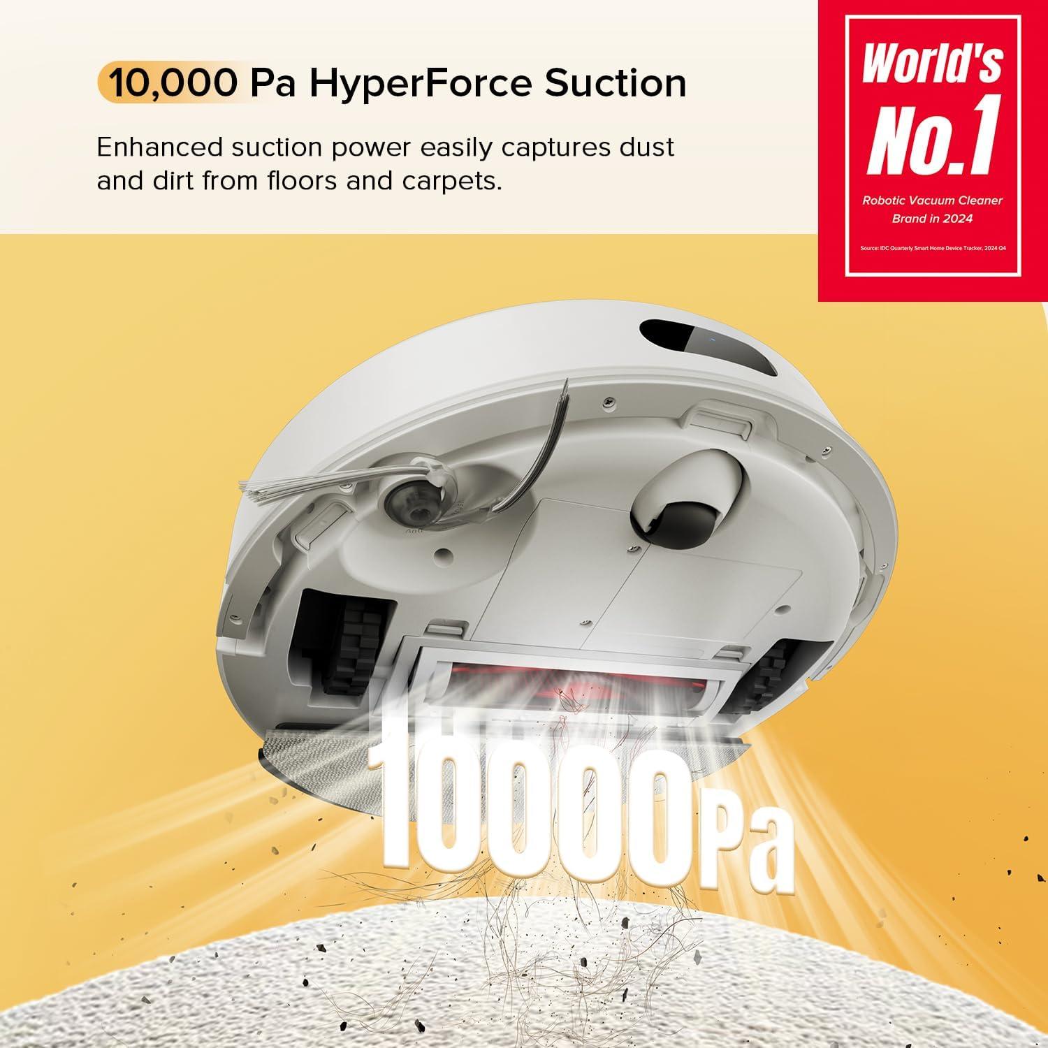 image:imageroborock Q10 S5 Robot Vacuum and Mop 10000Pa Suction Upgraded from Q8 max 70 Days SelfEmptying Obstacle Avoidance Sonic Mopping Dual AntiTangle Design Auto Mop Lifting Ideal for Pet HairQ7 M5 White