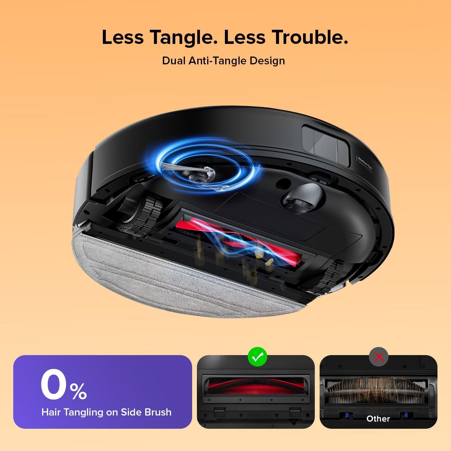 image:imageroborock Q10 S5 Robot Vacuum and Mop Cleaner 10000Pa HyperForce Suction Dual AntiTangle System AutoLifting Mop ReactiveTech Obstacle Avoidance App Control for Pet Hair and Carpet BlackBlack