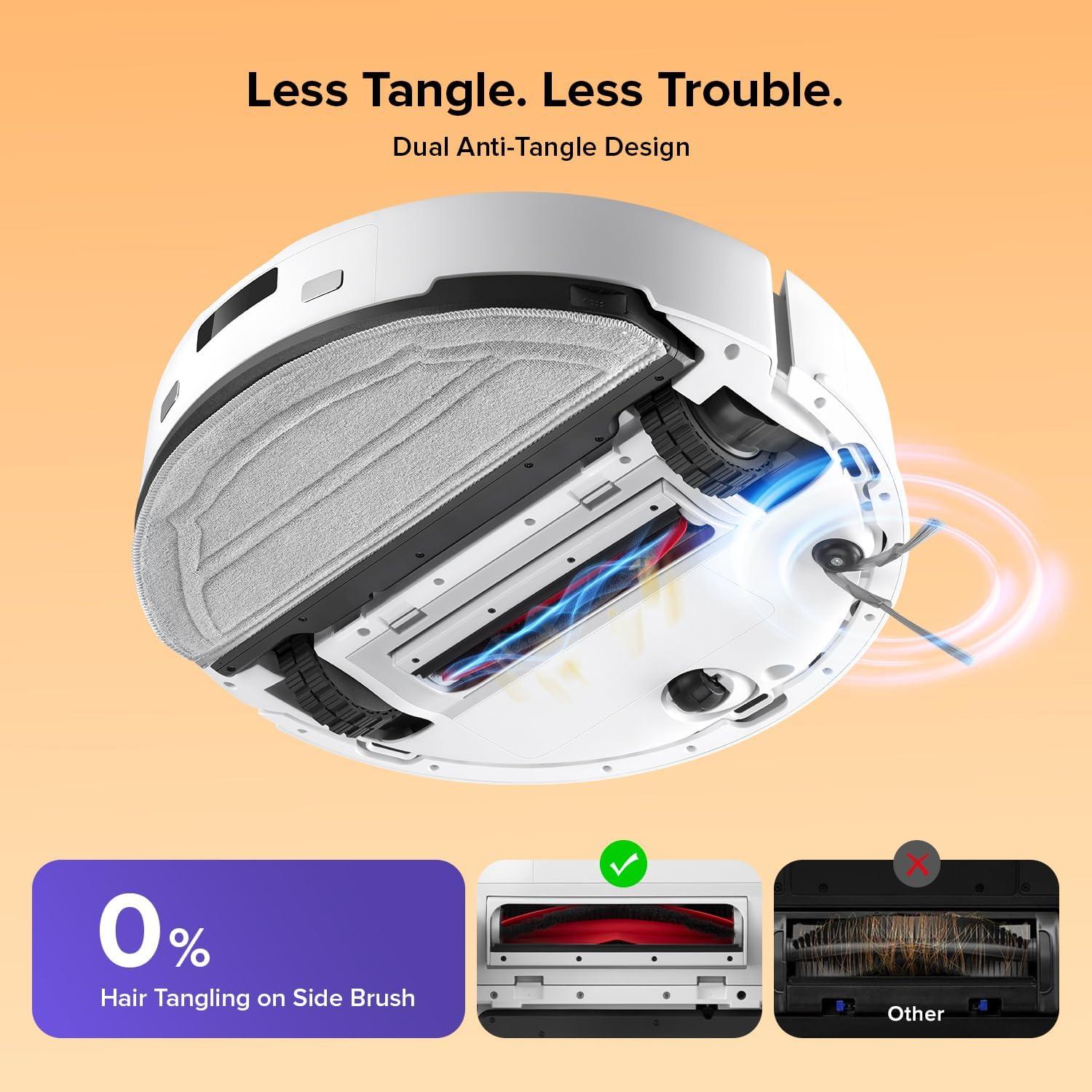 image:imageroborock Q10 S5 Robot Vacuum and Mop Cleaner 10000Pa HyperForce Suction Dual AntiTangle System AutoLifting Mop ReactiveTech Obstacle Avoidance App Control for Pet Hair and Carpet BlackWhite