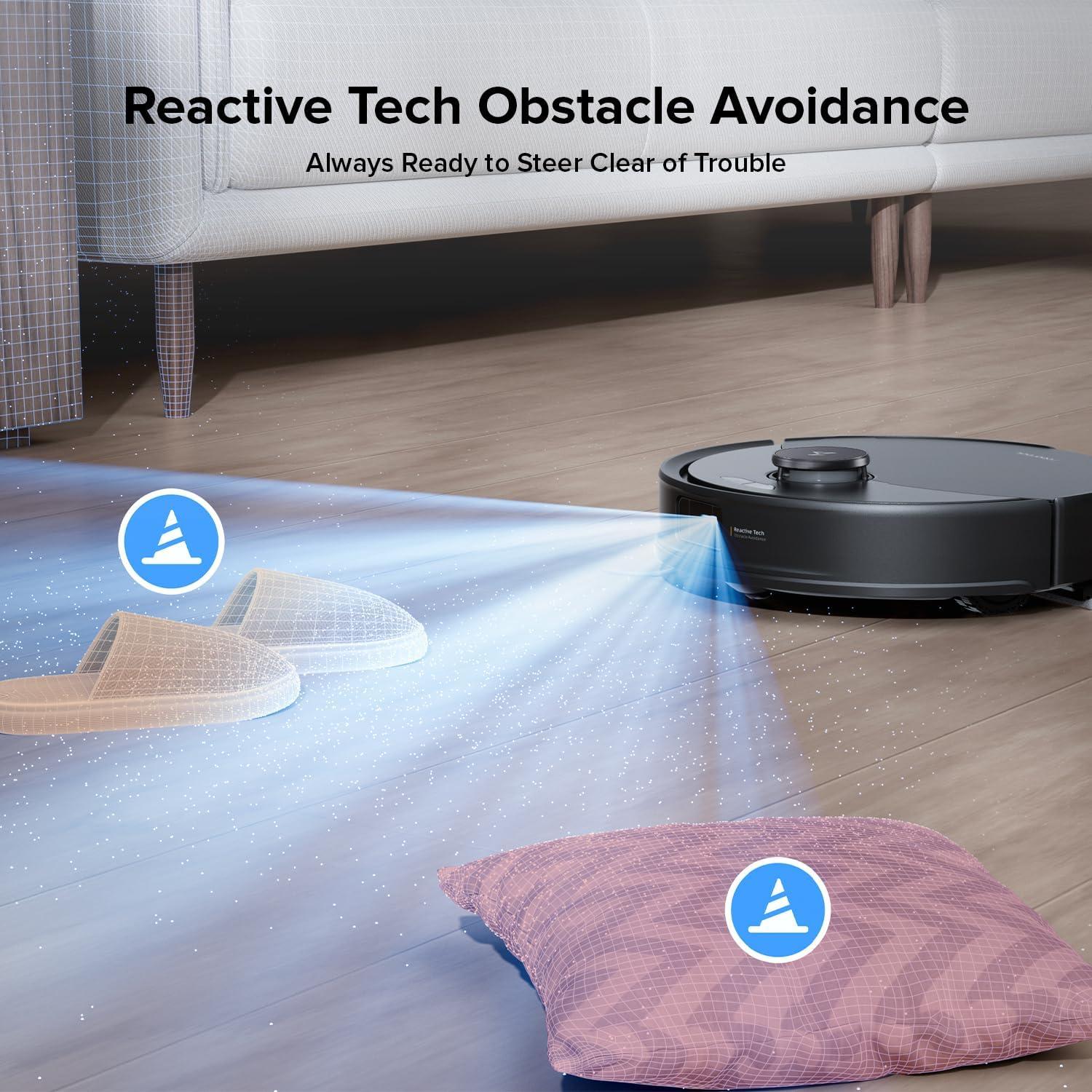 image:imageroborock Q10 S5 Robot Vacuum and Mop Cleaner 10000Pa HyperForce Suction Dual AntiTangle System AutoLifting Mop ReactiveTech Obstacle Avoidance App Control for Pet Hair and Carpet BlackBlack
