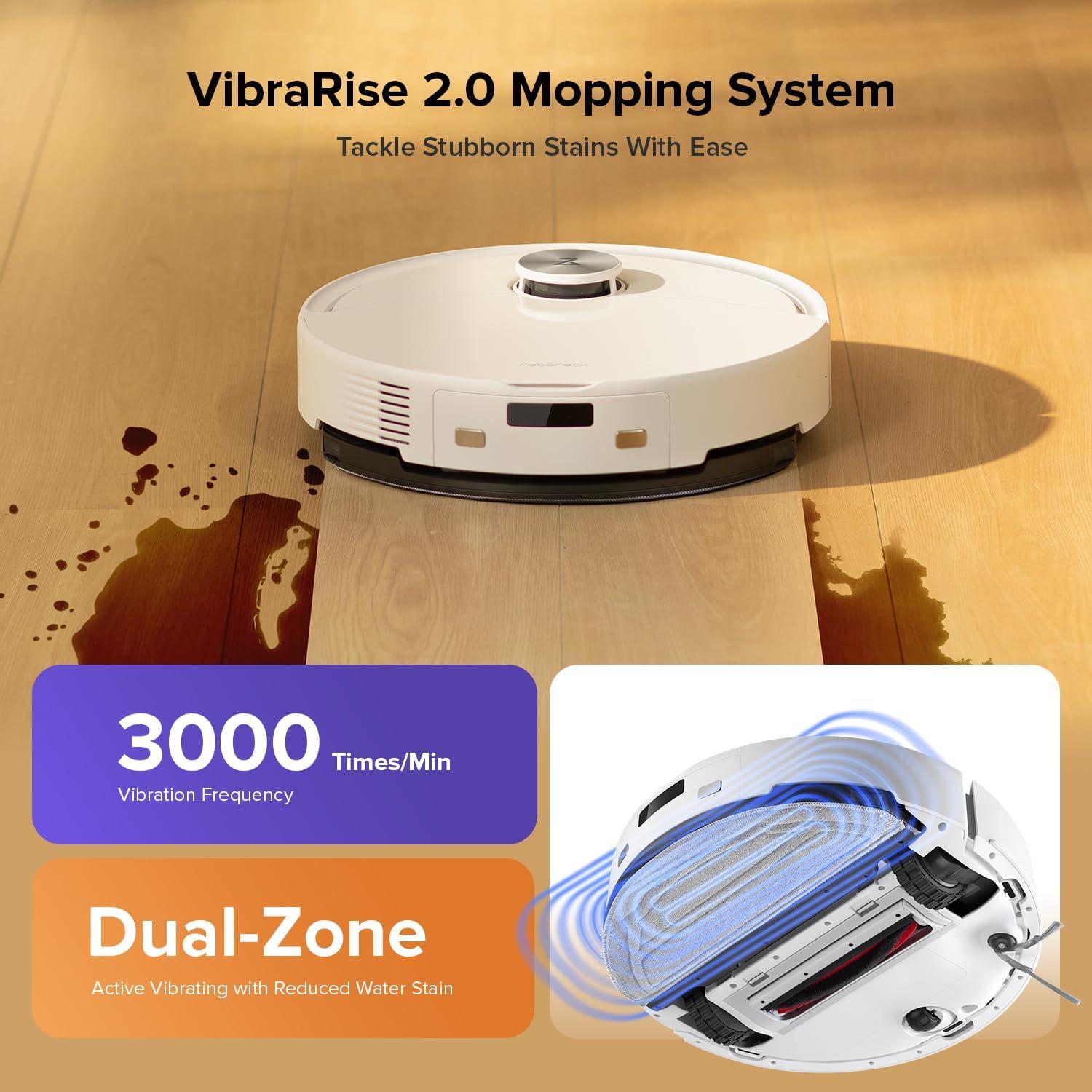 image:imageroborock Q10 S5 Robot Vacuum and Mop Cleaner 10000Pa HyperForce Suction Dual AntiTangle System AutoLifting Mop ReactiveTech Obstacle Avoidance App Control for Pet Hair and Carpet BlackWhite