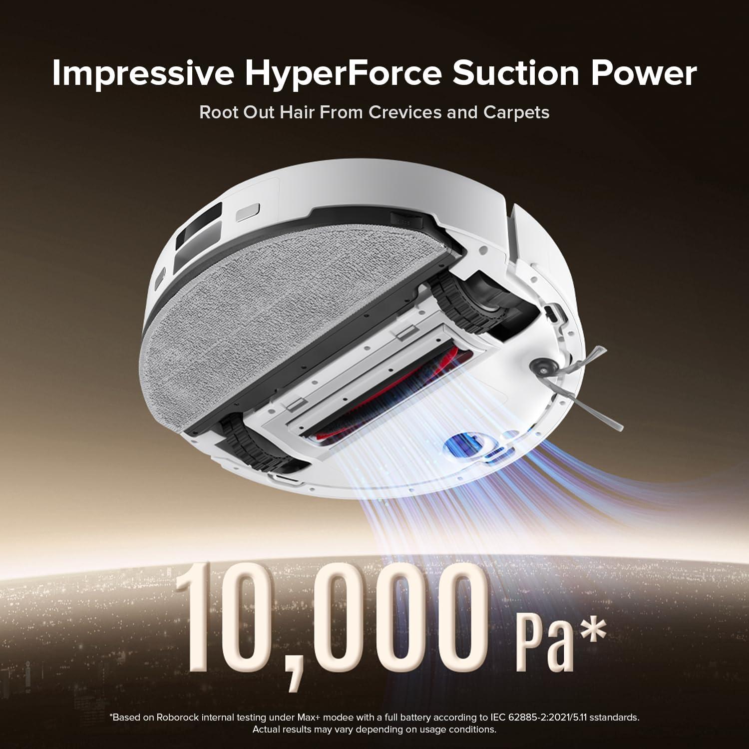 image:imageroborock Q10 S5 Robot Vacuum and Mop Cleaner 10000Pa HyperForce Suction Dual AntiTangle System AutoLifting Mop ReactiveTech Obstacle Avoidance App Control for Pet Hair and Carpet BlackWhite