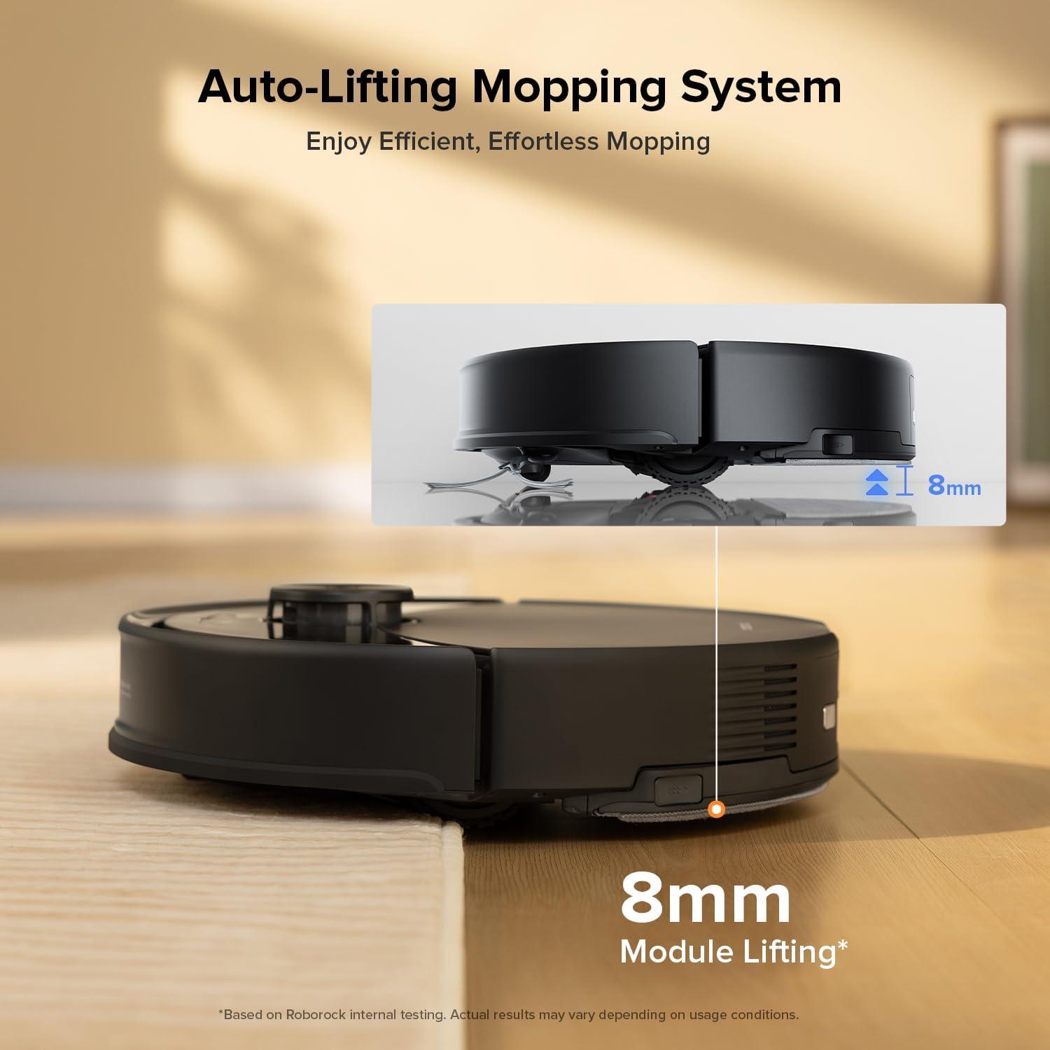 image:imageroborock Q10 S5 Robot Vacuum and Mop Cleaner 10000Pa HyperForce Suction Dual AntiTangle System AutoLifting Mop ReactiveTech Obstacle Avoidance App Control for Pet Hair and Carpet BlackBlack