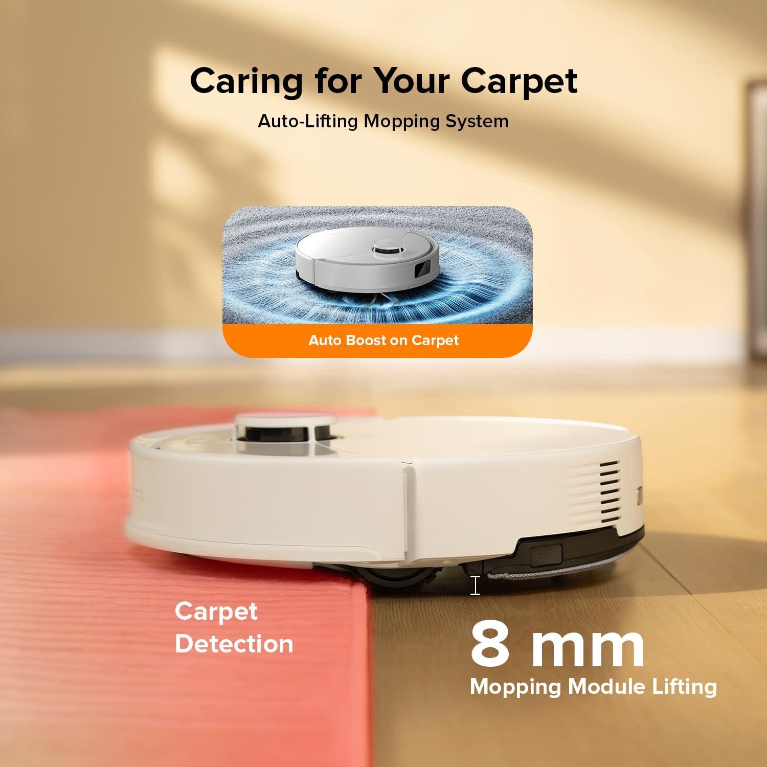 image:imageroborock Q10 S5 Robot Vacuum and Mop Cleaner 10000Pa HyperForce Suction Dual AntiTangle System AutoLifting Mop ReactiveTech Obstacle Avoidance App Control for Pet Hair and Carpet BlackWhite