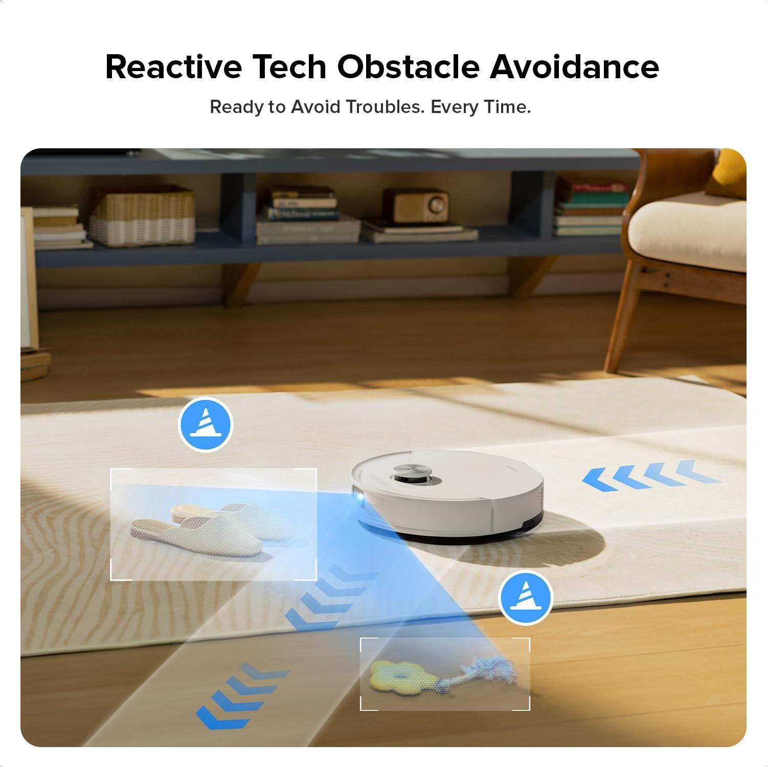 image:imageroborock Q10 S5 Robot Vacuum and Mop Cleaner 10000Pa HyperForce Suction Dual AntiTangle System AutoLifting Mop ReactiveTech Obstacle Avoidance App Control for Pet Hair and Carpet BlackWhite
