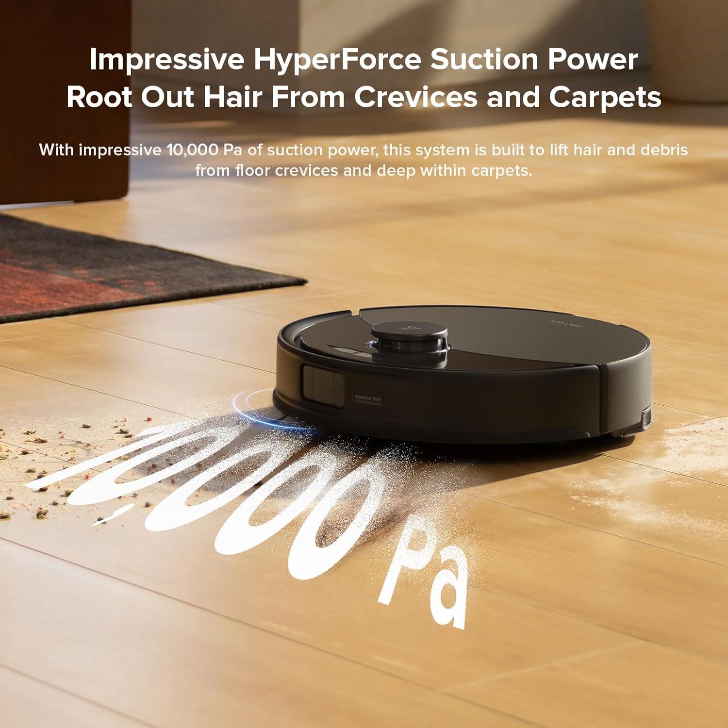 image:imageroborock Q10 X5 Robot Vacuum and Mop Combo 10000 Pa HyperForce Dual AntiTangle System Auto Mop Lifting JawScrapers Brush amp HighIntensity Mop Reactive Tech Obstacle Avoidance PreciSense LiDARQ10 X5 Black