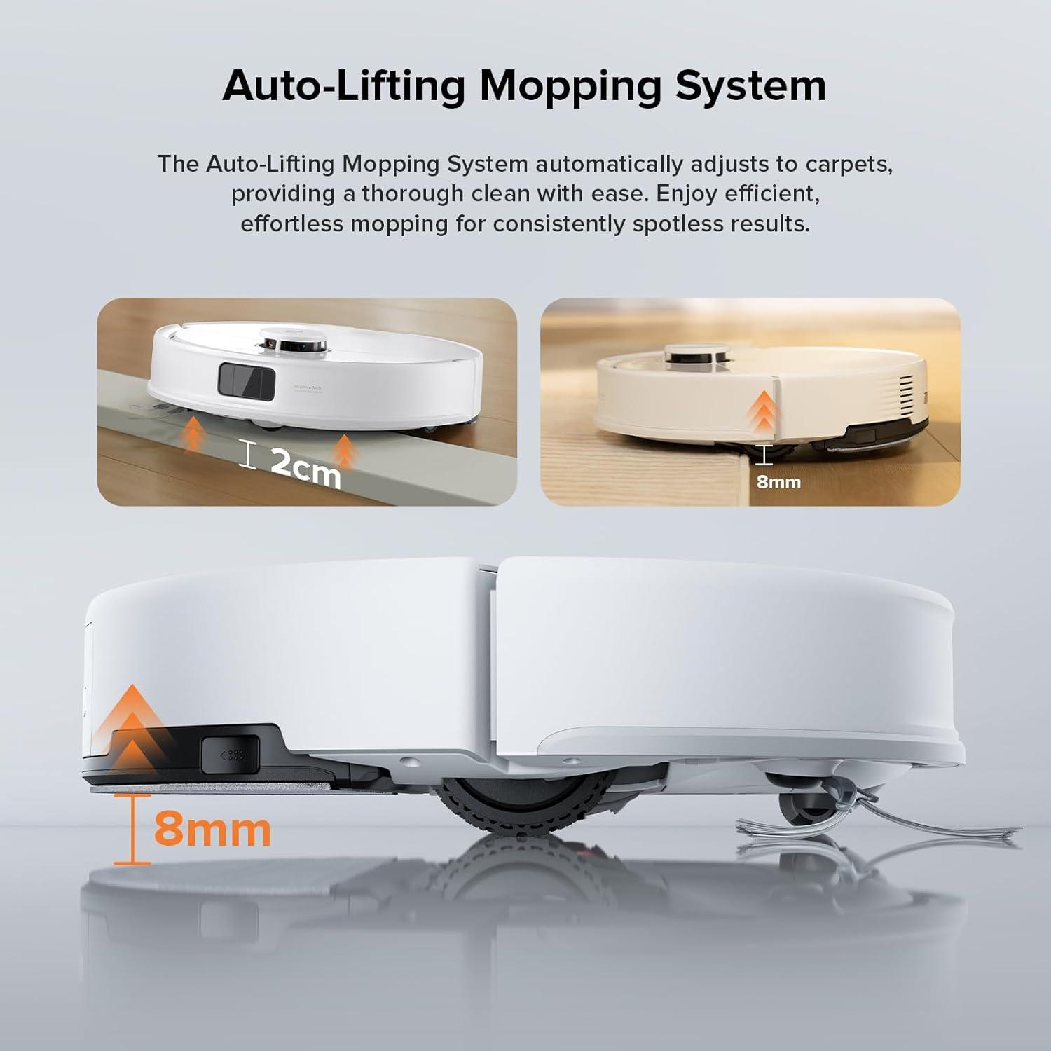 image:imageroborock Q10 X5 Robot Vacuum and Mop Combo 10000 Pa HyperForce Dual AntiTangle System Auto Mop Lifting JawScrapers Brush amp HighIntensity Mop Reactive Tech Obstacle Avoidance PreciSense LiDARQ10 X5 White