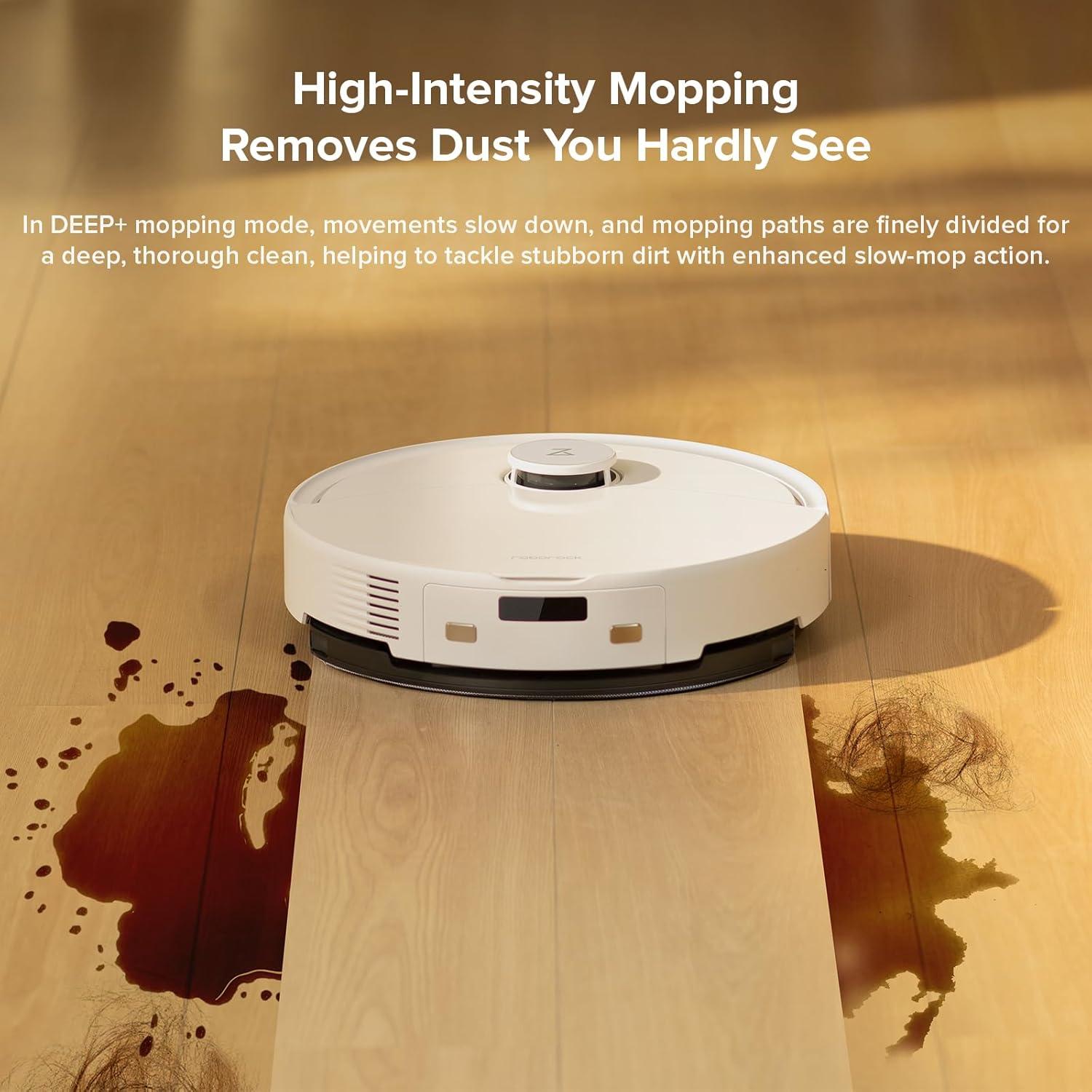 image:imageroborock Q10 X5 Robot Vacuum and Mop Combo 10000 Pa HyperForce Dual AntiTangle System Auto Mop Lifting JawScrapers Brush amp HighIntensity Mop Reactive Tech Obstacle Avoidance PreciSense LiDARQ10 X5 White
