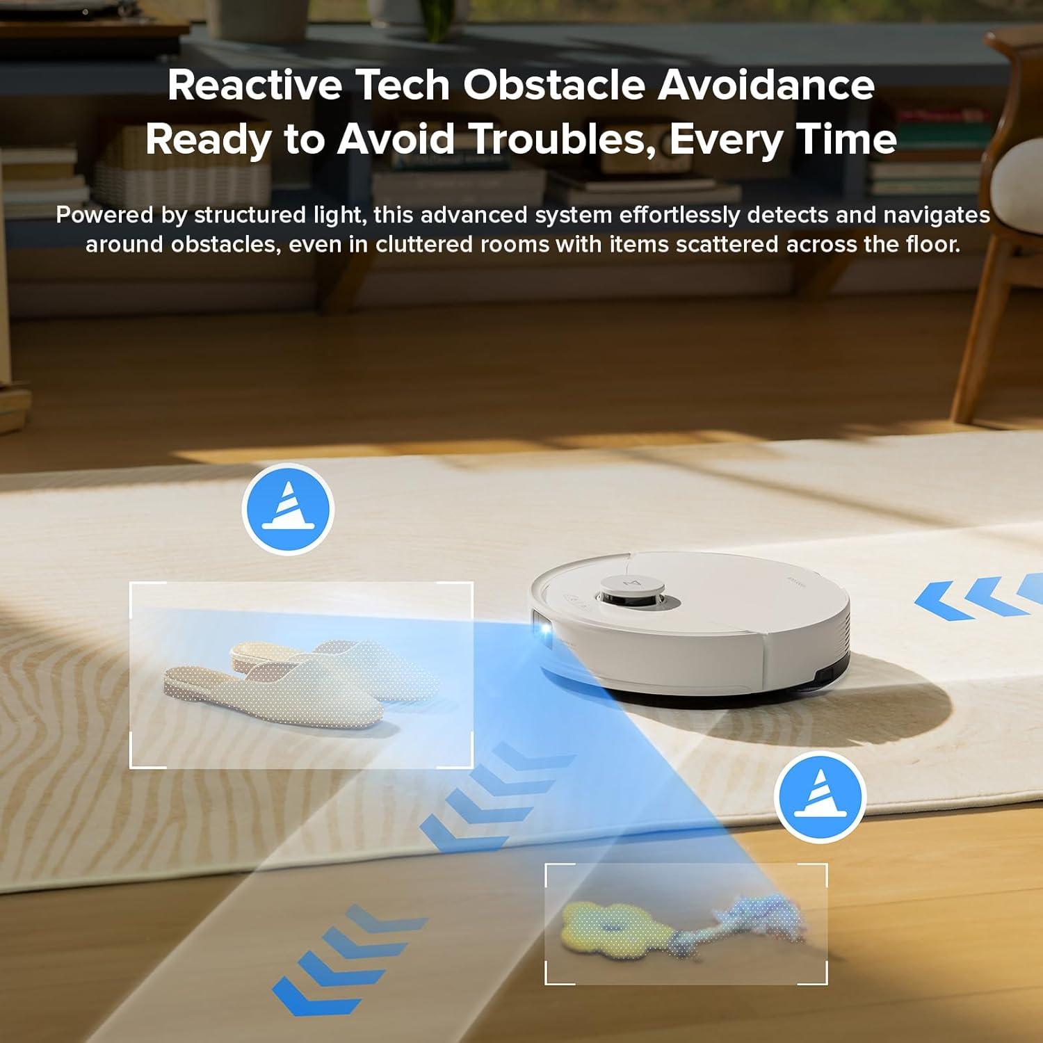 image:imageroborock Q10 X5 Robot Vacuum and Mop Combo 10000 Pa HyperForce Dual AntiTangle System Auto Mop Lifting JawScrapers Brush amp HighIntensity Mop Reactive Tech Obstacle Avoidance PreciSense LiDARQ10 X5 White