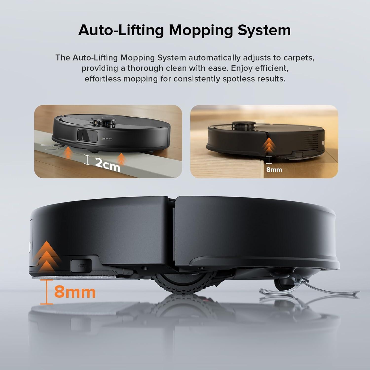image:imageroborock Q10 X5 Robot Vacuum and Mop Combo 10000 Pa HyperForce Dual AntiTangle System Auto Mop Lifting JawScrapers Brush amp HighIntensity Mop Reactive Tech Obstacle Avoidance PreciSense LiDARQ10 X5 Black