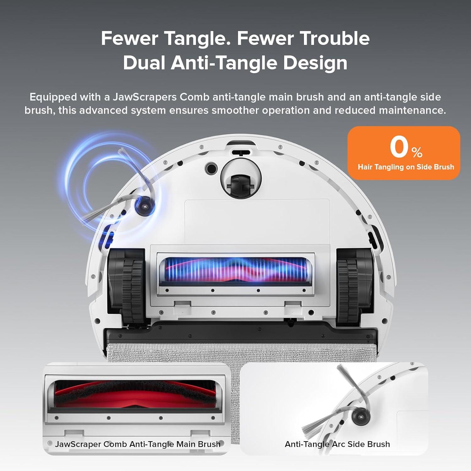 image:imageroborock Q10 X5 Robot Vacuum and Mop Combo 10000 Pa HyperForce Dual AntiTangle System Auto Mop Lifting JawScrapers Brush amp HighIntensity Mop Reactive Tech Obstacle Avoidance PreciSense LiDARQ10 X5 White