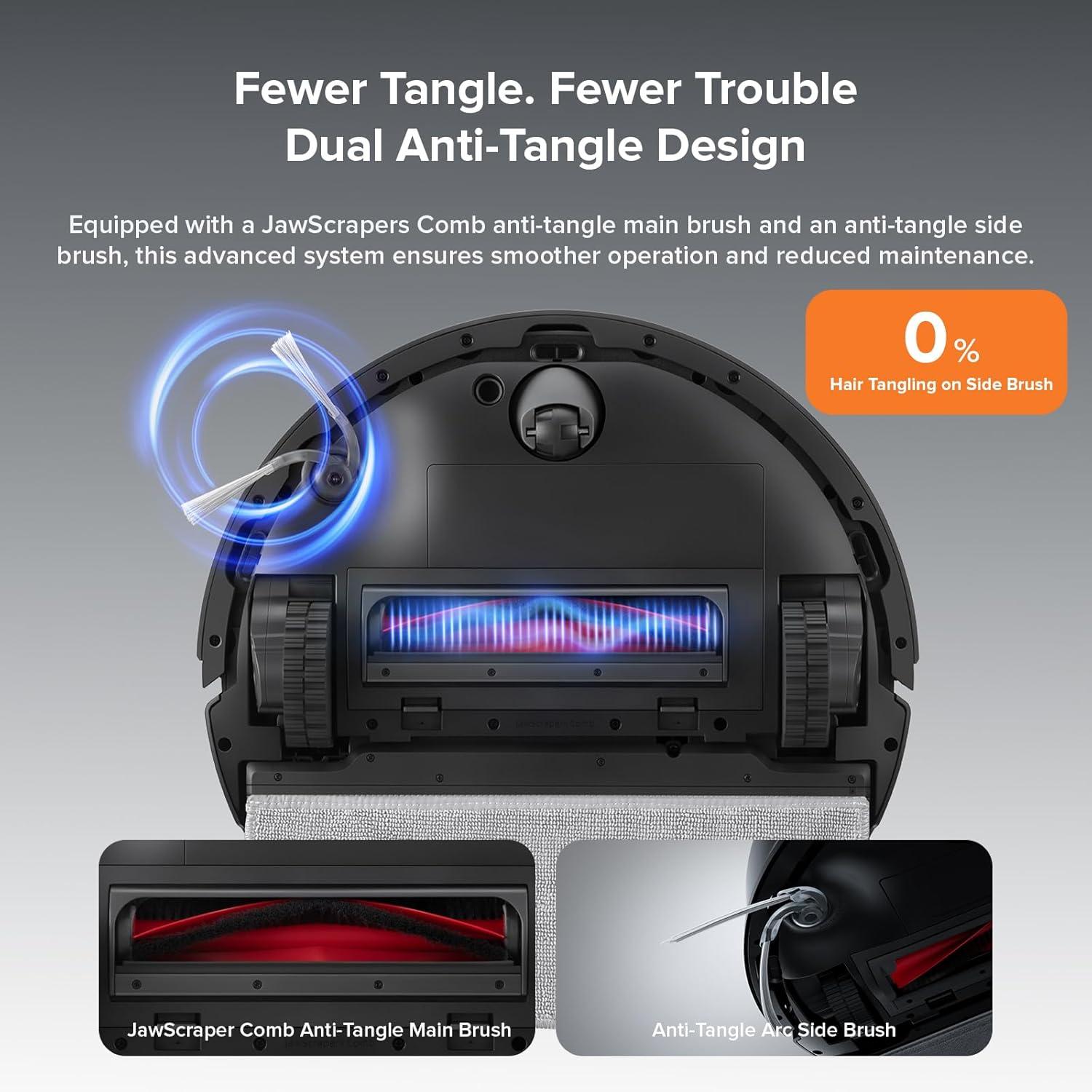 image:imageroborock Q10 X5 Robot Vacuum and Mop Combo 10000 Pa HyperForce Dual AntiTangle System Auto Mop Lifting JawScrapers Brush amp HighIntensity Mop Reactive Tech Obstacle Avoidance PreciSense LiDARQ10 X5 Black