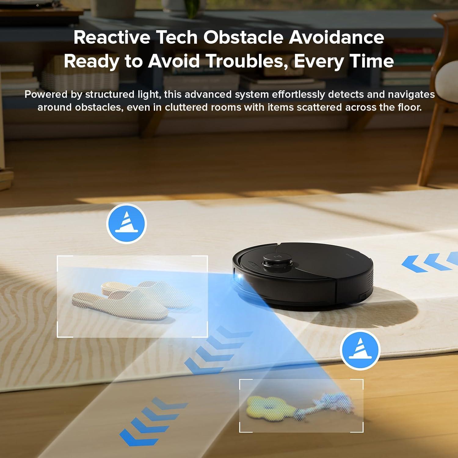 image:imageroborock Q10 X5 Robot Vacuum and Mop Combo 10000 Pa HyperForce Dual AntiTangle System Auto Mop Lifting JawScrapers Brush amp HighIntensity Mop Reactive Tech Obstacle Avoidance PreciSense LiDARQ10 X5 Black