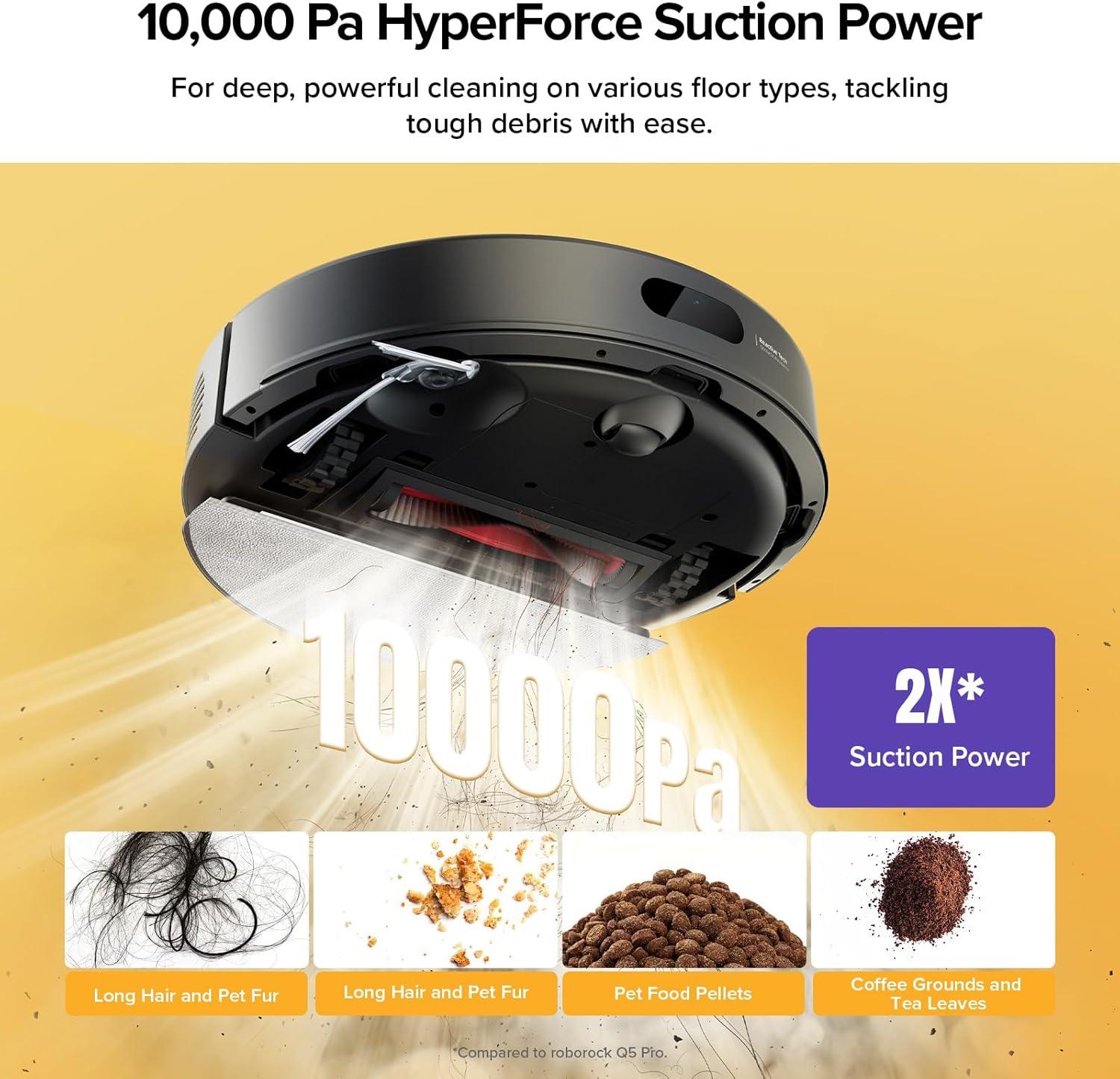 image:imageroborock Q7 L5 Robot Vacuum and Mop Combo 8000Pa Suction Upgraded from Q5 Pro Dual AntiTangle System LiDAR Navigation MultiLevel Mapping SelfCharging Robotic Vacuum Cleaner BlackQ7 M5 Black