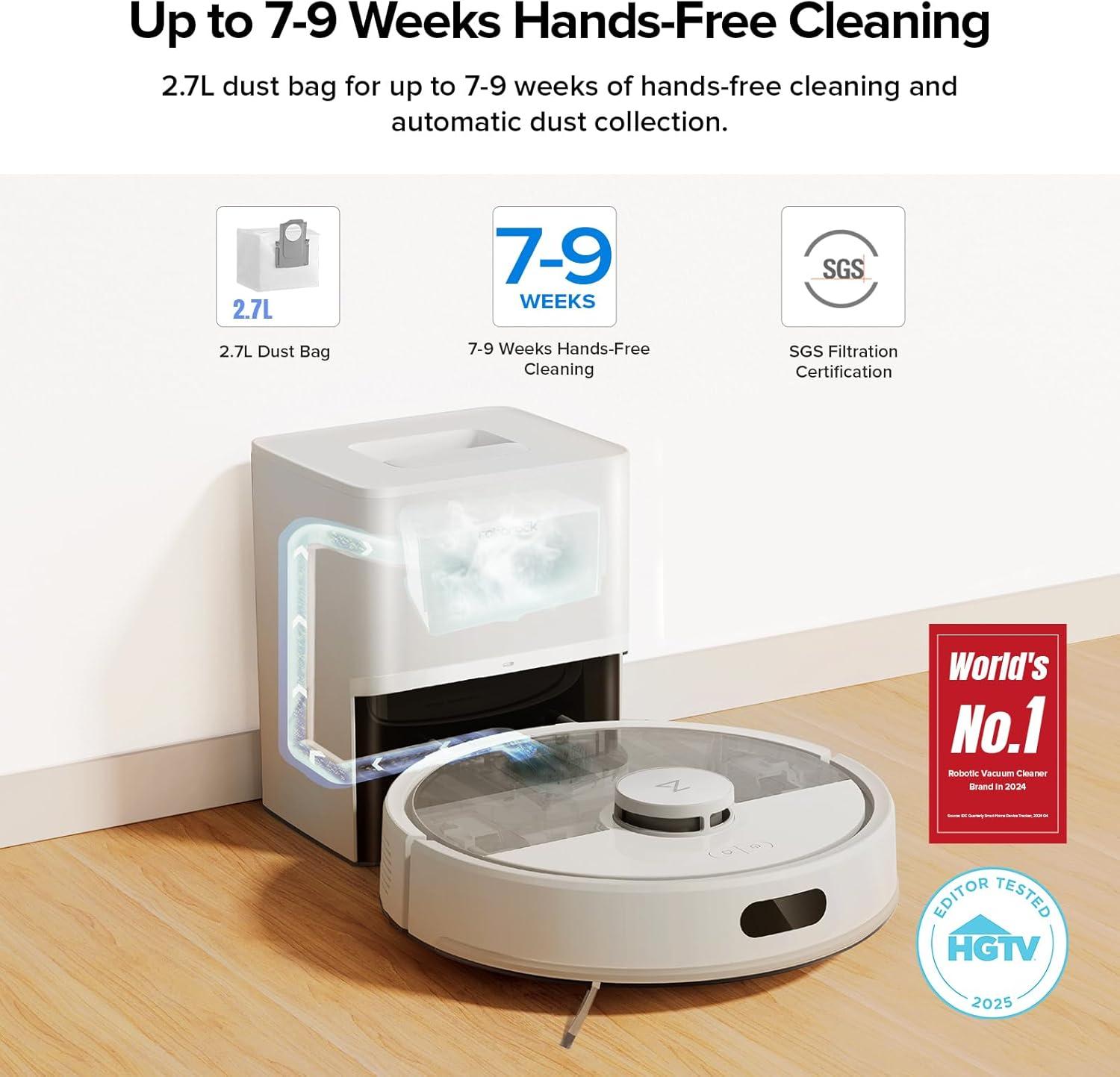 image:imageroborock Q7 L5 Robot Vacuum and Mop Combo 8000Pa Suction Upgraded from Q5 Pro Dual AntiTangle System LiDAR Navigation MultiLevel Mapping SelfCharging Robotic Vacuum Cleaner BlackQ7 M5 White