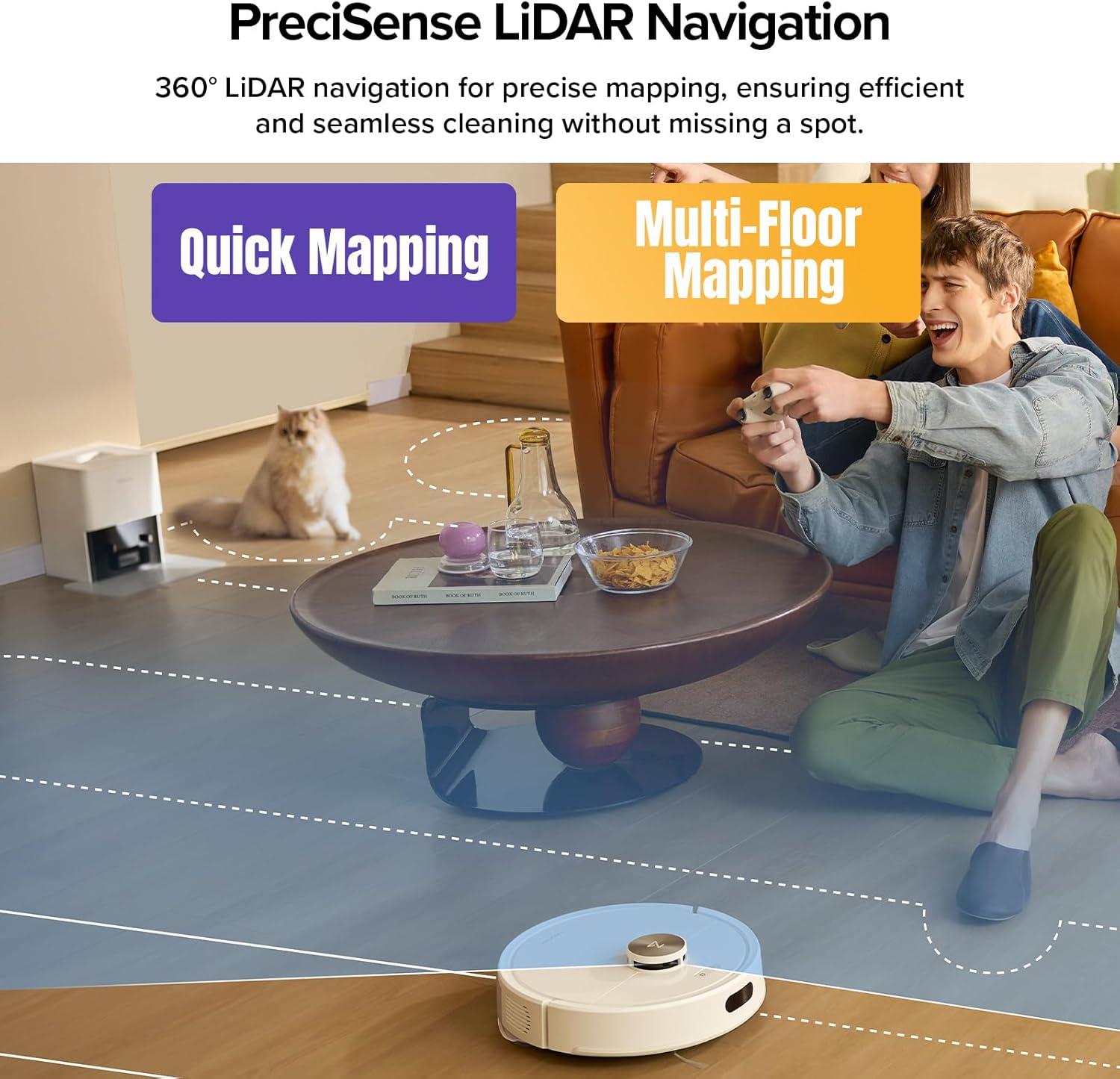 image:imageroborock Q7 L5 Robot Vacuum and Mop Combo 8000Pa Suction Upgraded from Q5 Pro Dual AntiTangle System LiDAR Navigation MultiLevel Mapping SelfCharging Robotic Vacuum Cleaner BlackQ7 M5 White