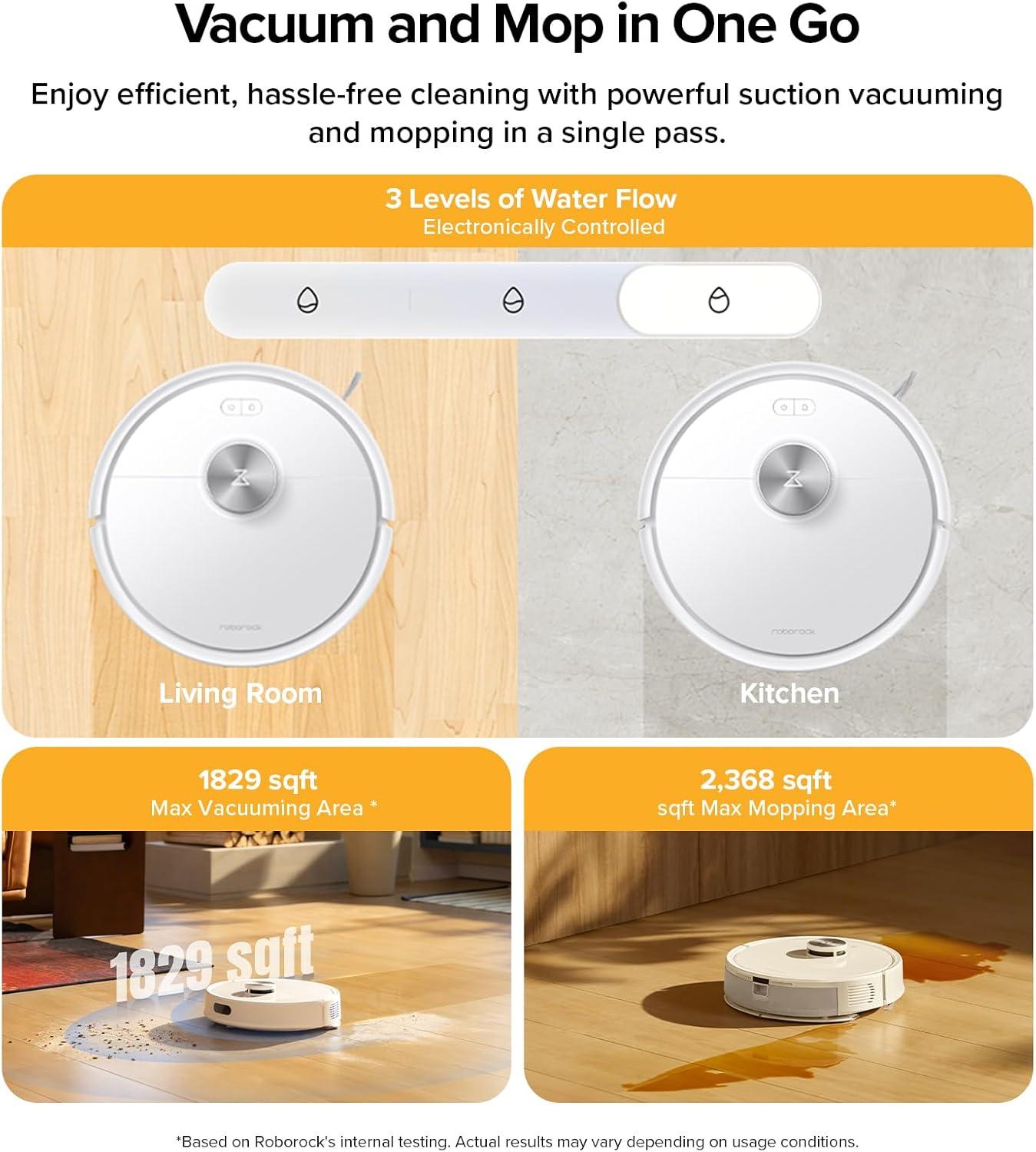 image:imageroborock Q7 L5 Robot Vacuum and Mop Combo 8000Pa Suction Upgraded from Q5 Pro Dual AntiTangle System LiDAR Navigation MultiLevel Mapping SelfCharging Robotic Vacuum Cleaner BlackQ7 M5 White