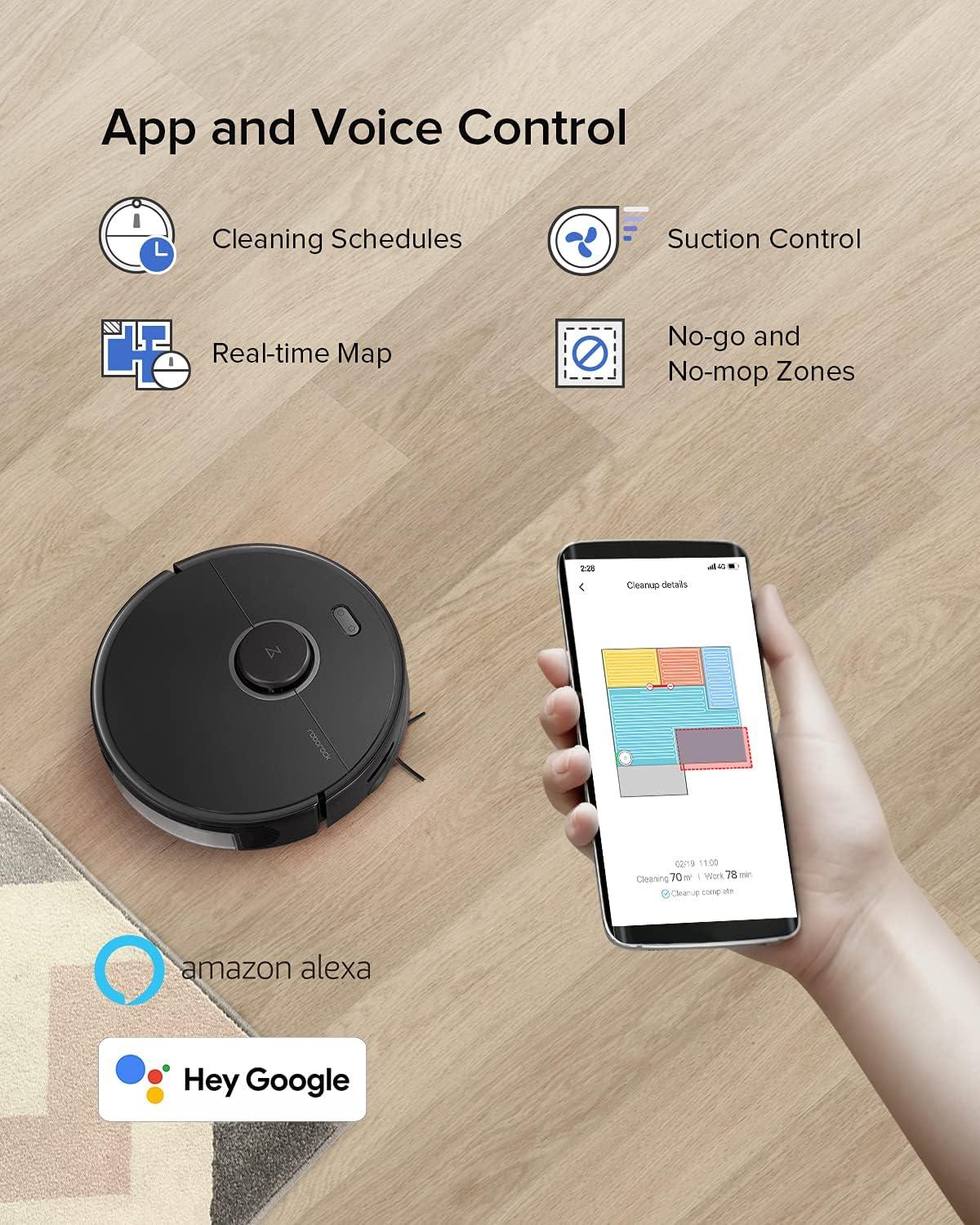 image:imageroborock Q7 L5 Robot Vacuum and Mop Combo 8000Pa Suction Upgraded from Q5 Pro Dual AntiTangle System LiDAR Navigation MultiLevel Mapping SelfCharging Robotic Vacuum Cleaner BlackS5 MAX Gray