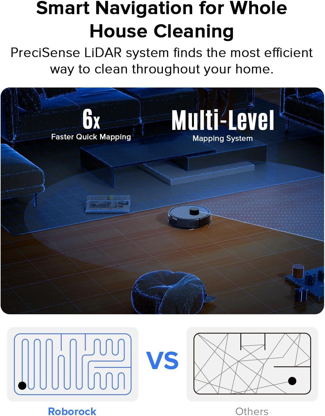 image:imageroborock Q7 L5 Robot Vacuum and Mop Combo 8000Pa Suction Upgraded from Q5 Pro Dual AntiTangle System LiDAR Navigation MultiLevel Mapping SelfCharging Robotic Vacuum Cleaner BlackQ7 L5 Black