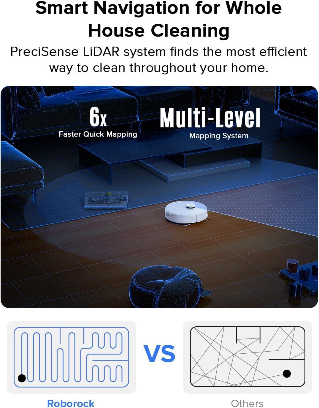 image:imageroborock Q7 L5 Robot Vacuum and Mop Combo 8000Pa Suction Upgraded from Q5 Pro Dual AntiTangle System LiDAR Navigation MultiLevel Mapping SelfCharging Robotic Vacuum Cleaner BlackQ7 L5 White