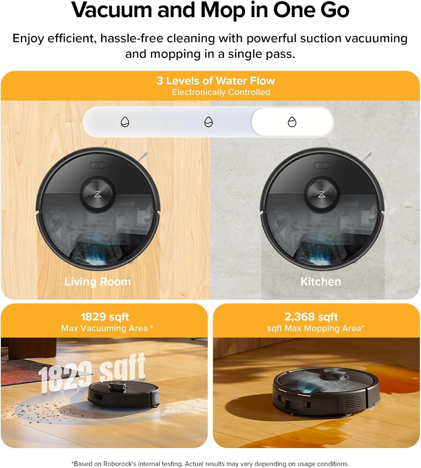 image:imageroborock Q7 L5 Robot Vacuum and Mop Combo 8000Pa Suction Upgraded from Q5 Pro Dual AntiTangle System LiDAR Navigation MultiLevel Mapping SelfCharging Robotic Vacuum Cleaner BlackQ7 M5 Black