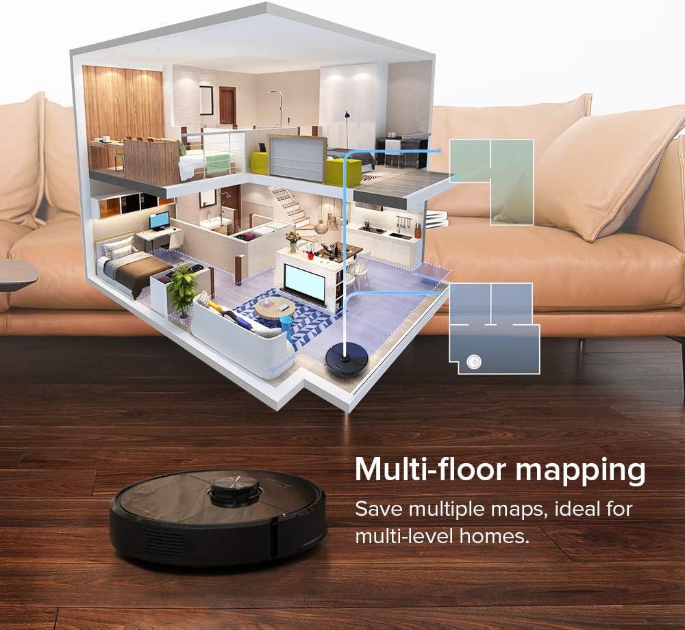 image:imageroborock Q7 L5 Robot Vacuum and Mop Combo 8000Pa Suction Upgraded from Q5 Pro Dual AntiTangle System LiDAR Navigation MultiLevel Mapping SelfCharging Robotic Vacuum Cleaner BlackS6 Black