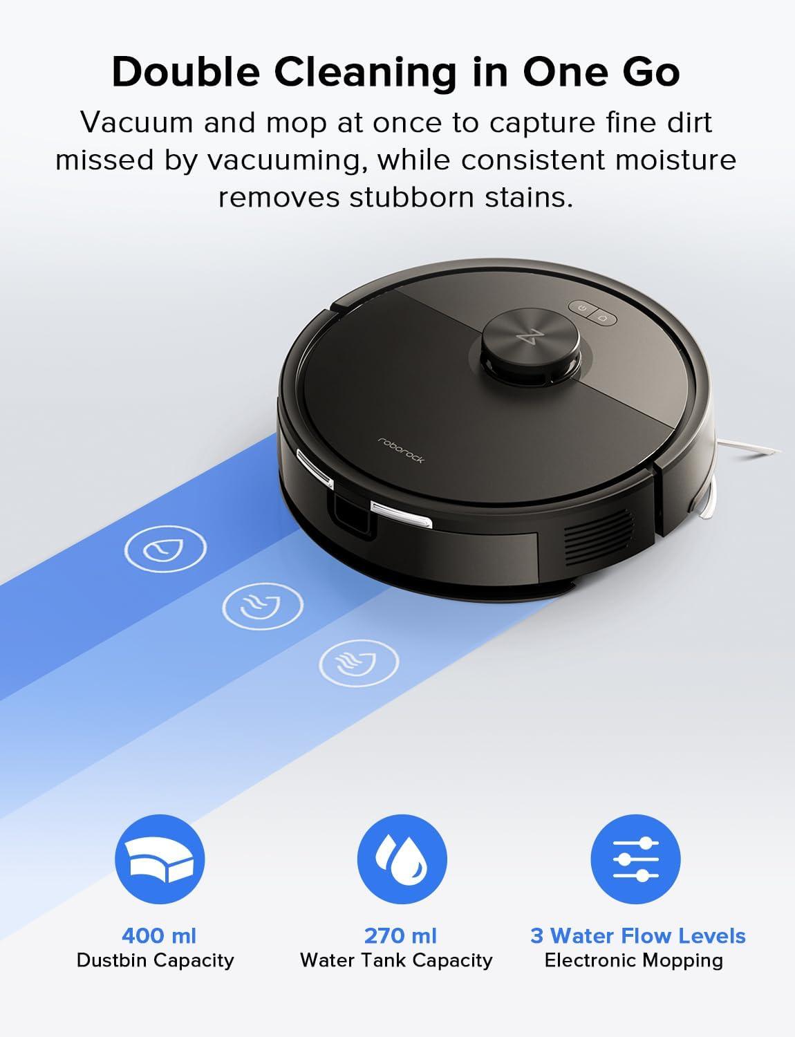 image:imageroborock Q7 L5 Robot Vacuum and Mop Combo 8000Pa Suction Upgraded from Q5 Pro Dual AntiTangle System LiDAR Navigation MultiLevel Mapping SelfCharging Robotic Vacuum Cleaner BlackQ7 L5 Black