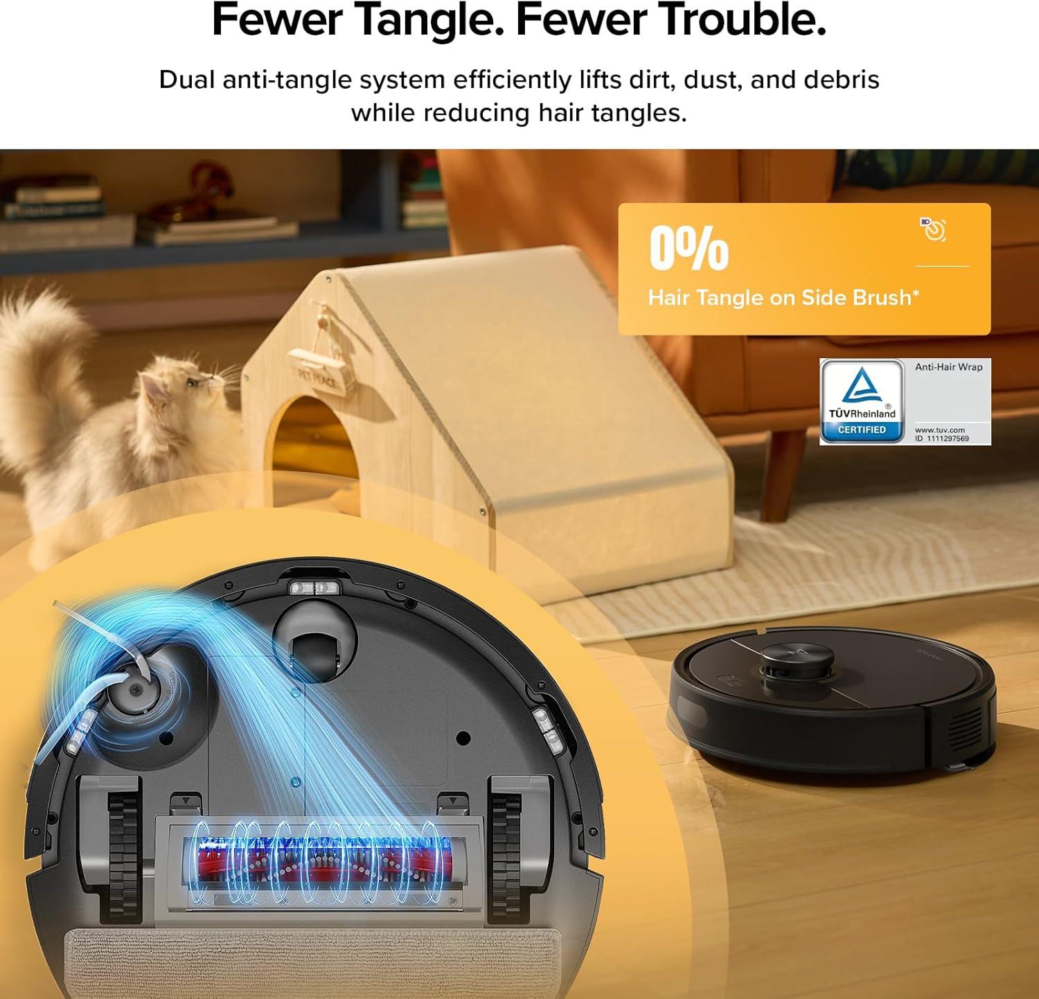 image:imageroborock Q7 L5 Robot Vacuum and Mop Combo 8000Pa Suction Upgraded from Q5 Pro Dual AntiTangle System LiDAR Navigation MultiLevel Mapping SelfCharging Robotic Vacuum Cleaner BlackQ7 M5 Black