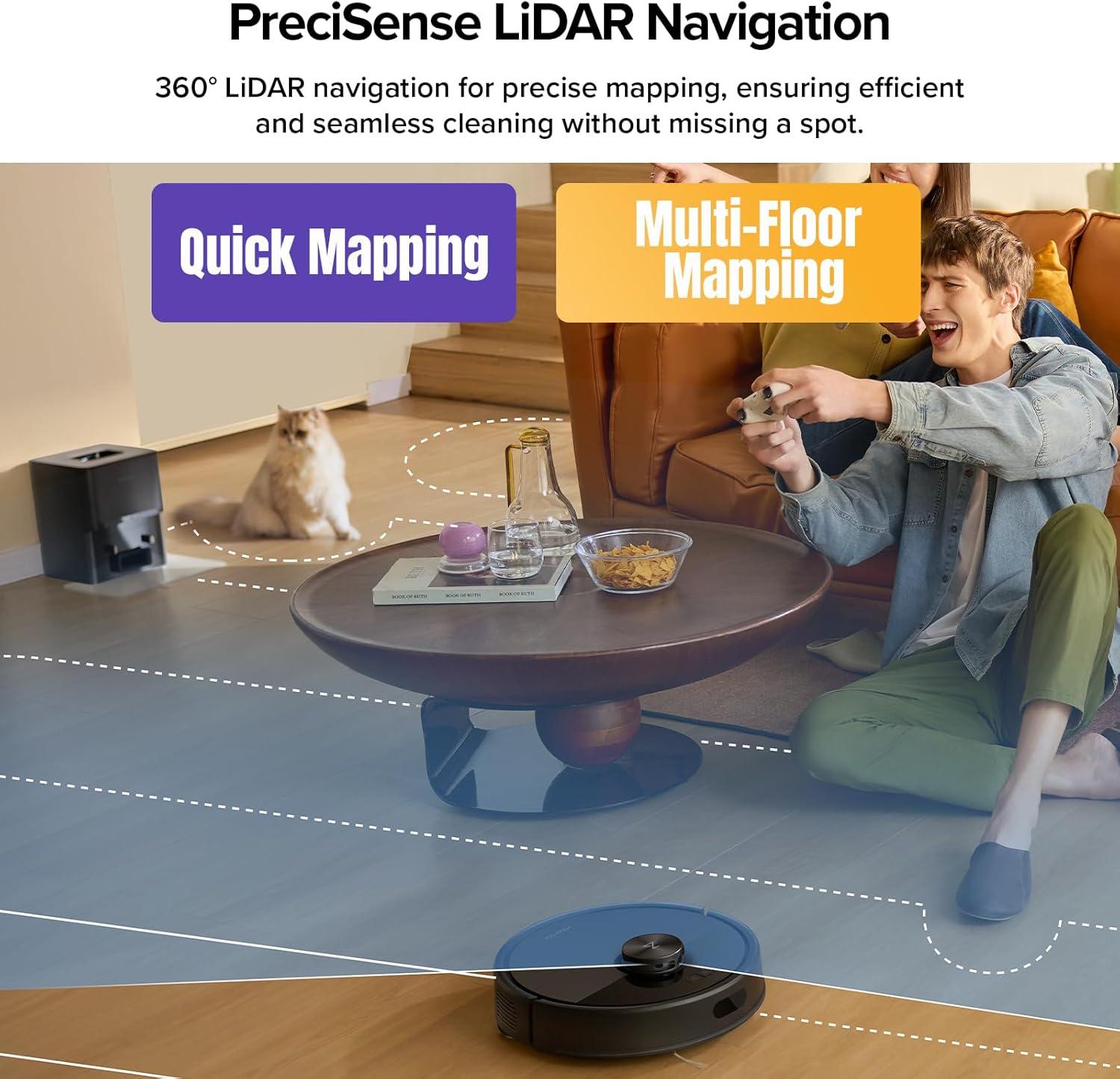 image:imageroborock Q7 L5 Robot Vacuum and Mop Combo 8000Pa Suction Upgraded from Q5 Pro Dual AntiTangle System LiDAR Navigation MultiLevel Mapping SelfCharging Robotic Vacuum Cleaner BlackQ7 M5 Black
