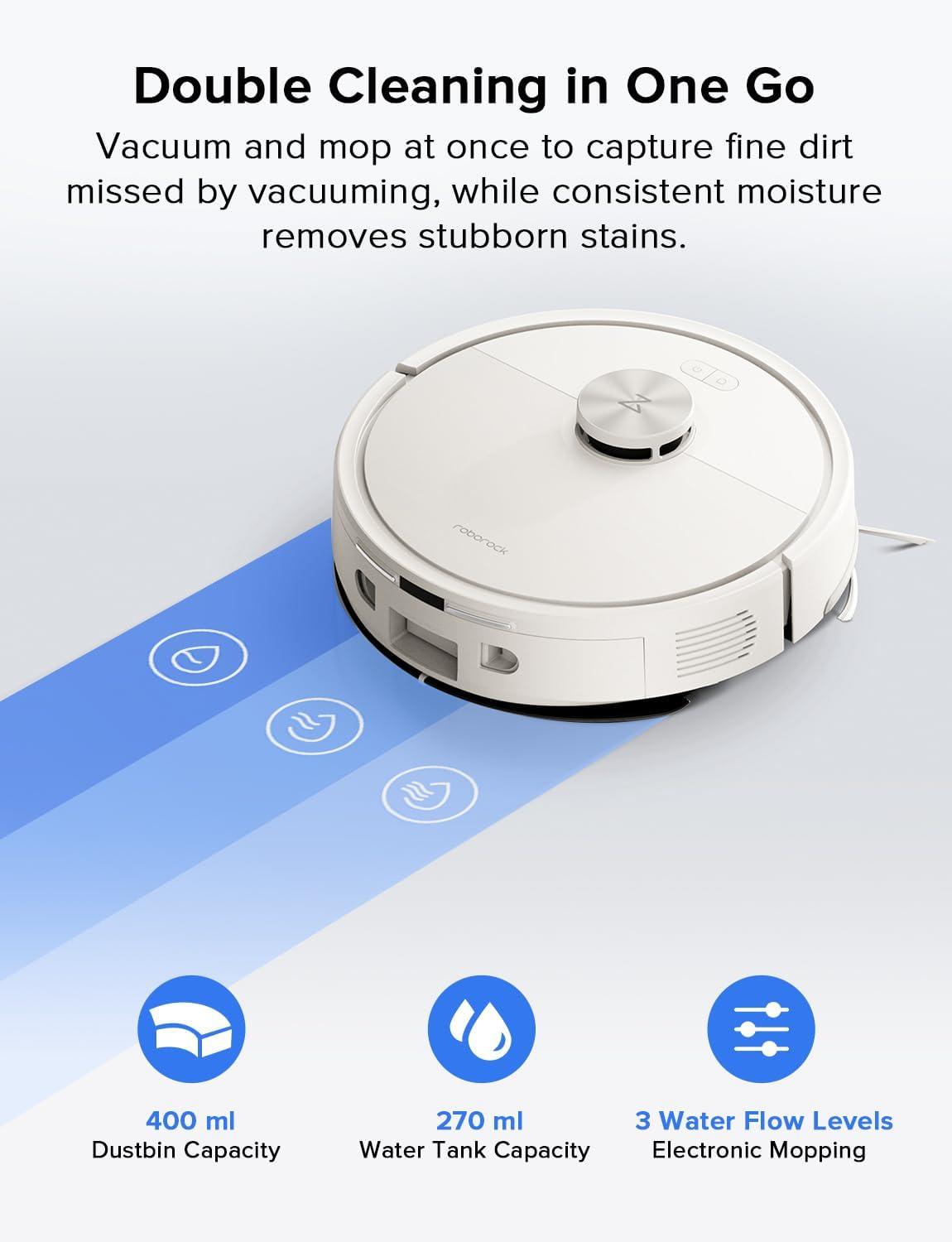 image:imageroborock Q7 L5 Robot Vacuum and Mop Combo 8000Pa Suction Upgraded from Q5 Pro Dual AntiTangle System LiDAR Navigation MultiLevel Mapping SelfCharging Robotic Vacuum Cleaner BlackQ7 L5 White