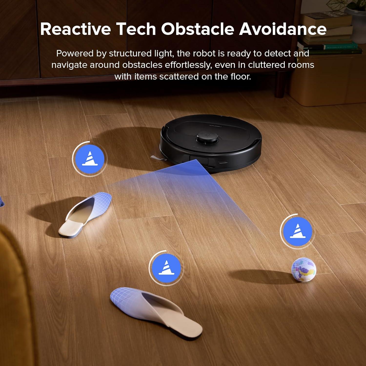 image:imageroborock QV 35S Robot Vacuum and Mop Allinone Vacuum Cleaner 10000Pa Powerful Suction Self Emptying amp Refilling Self Mop Washing amp Air Drying AntiTangle Brushes for Home Pet Hairs BlackQV 35S Black