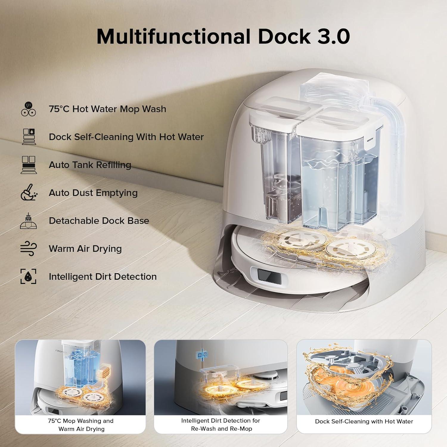 image:imageroborock Qrevo Curv S5X Robot Vacuum and Mop 18500Pa Suction ZeroTangling Design FlexiArm Side Brush Reactive Tech Obstacle Avoidance 10 Weeks SelfEmptying Auto Washing for Hard Floor CornerRoborock Qrevo Curv S5X