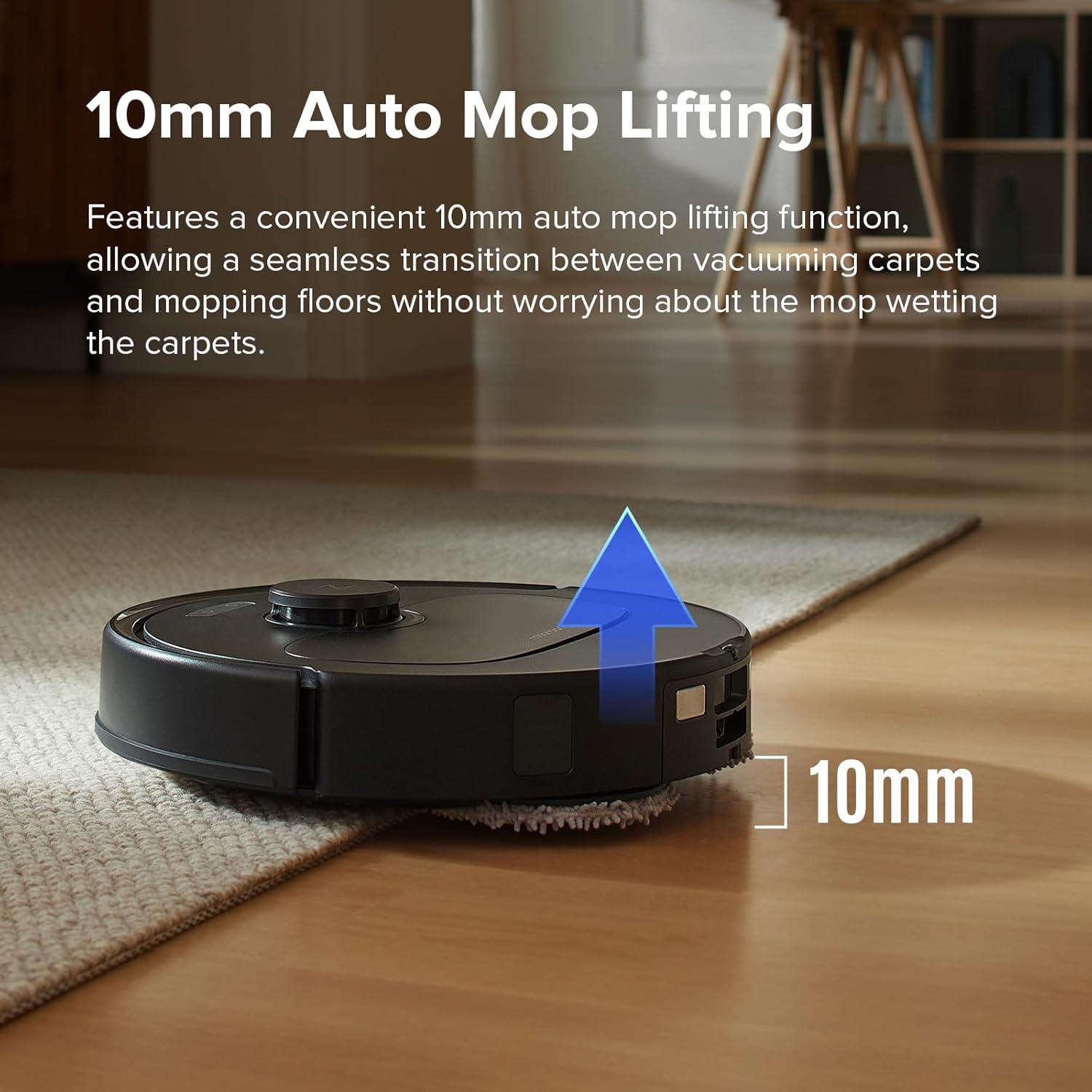 image:imageroborock Qrevo Series Robot Vacuum and Mop 8000Pa Suction Upgraded from Qrevo S AntiTangle Brush Smart Obstacle Avoidance Auto Mop Washing AllinOne Dock 200RPM Spinning Mops WhiteQV 35AQrevo S Black