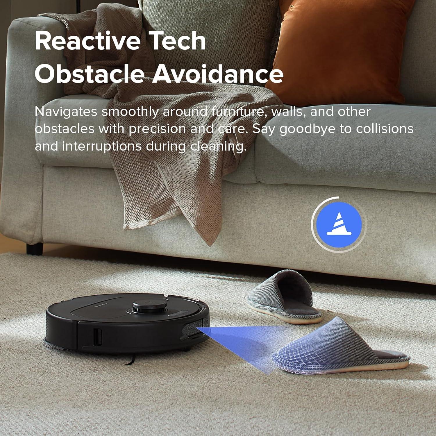 image:imageroborock Qrevo Series Robot Vacuum and Mop 8000Pa Suction Upgraded from Qrevo S AntiTangle Brush Smart Obstacle Avoidance Auto Mop Washing AllinOne Dock 200RPM Spinning Mops WhiteQV 35AQrevo S Black