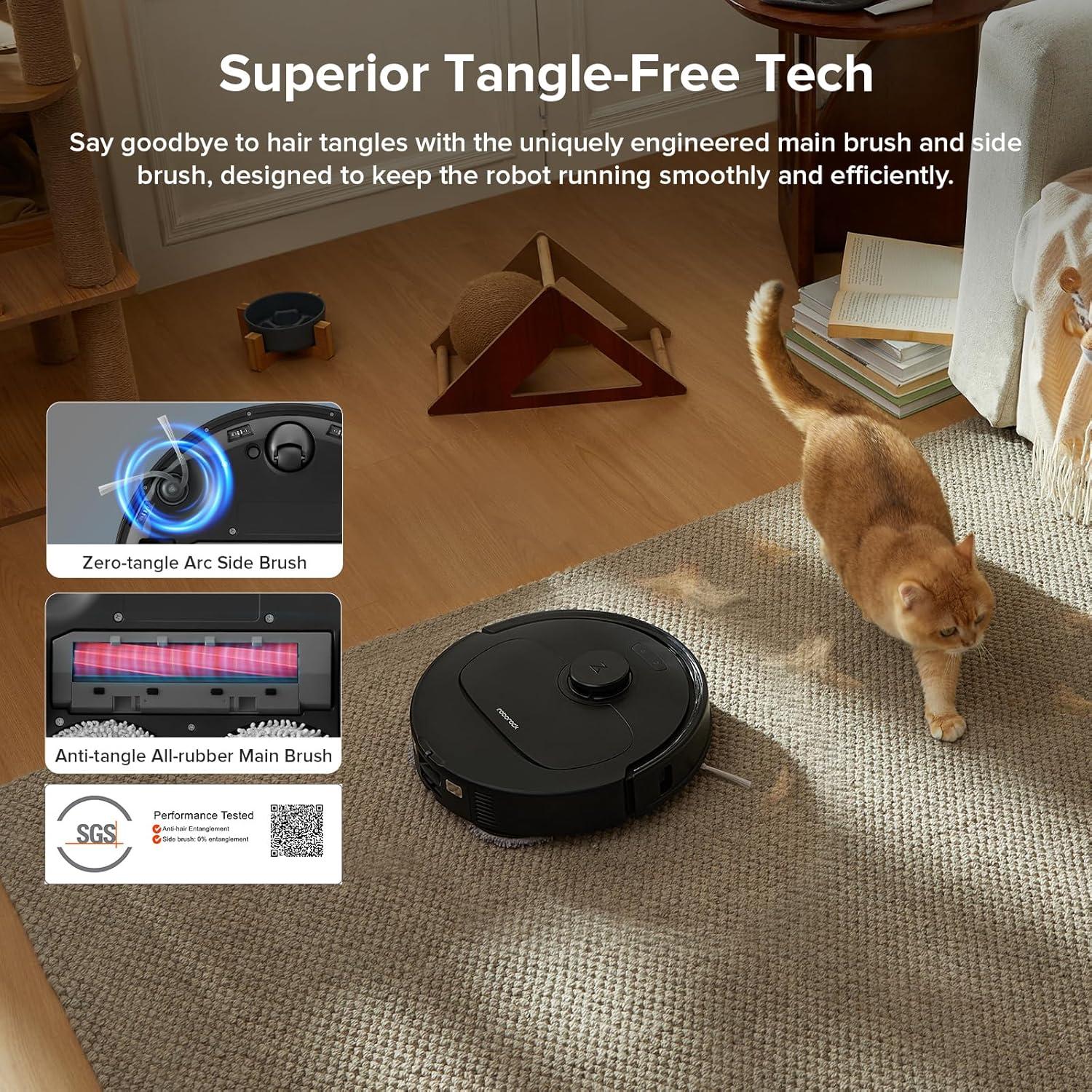 image:imageroborock Qrevo Series Robot Vacuum and Mop 8000Pa Suction Upgraded from Qrevo S AntiTangle Brush Smart Obstacle Avoidance Auto Mop Washing AllinOne Dock 200RPM Spinning Mops WhiteQV 35AQV 35A Black