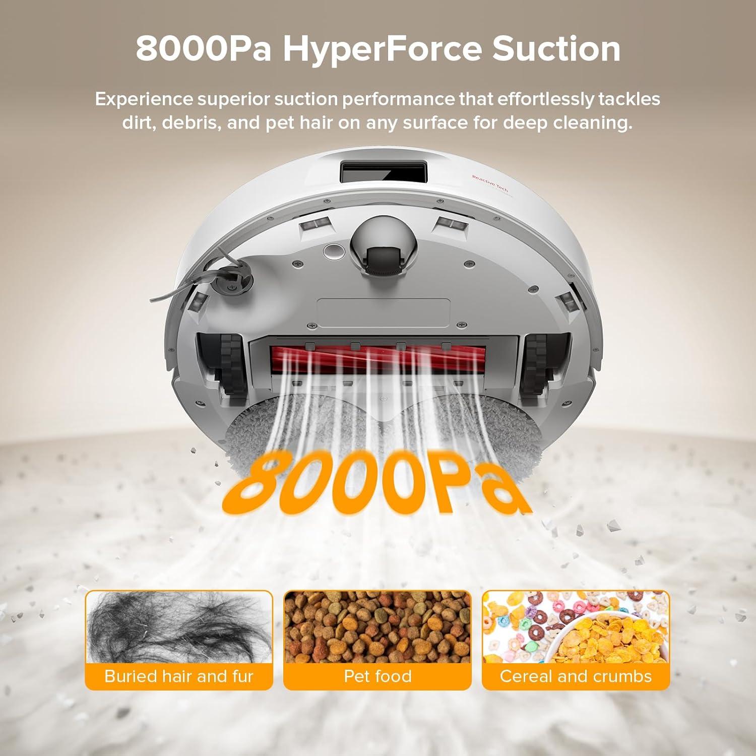 image:imageroborock Qrevo Series Robot Vacuum and Mop 8000Pa Suction Upgraded from Qrevo S AntiTangle Brush Smart Obstacle Avoidance Auto Mop Washing AllinOne Dock 200RPM Spinning Mops WhiteQV 35AQV 35A White